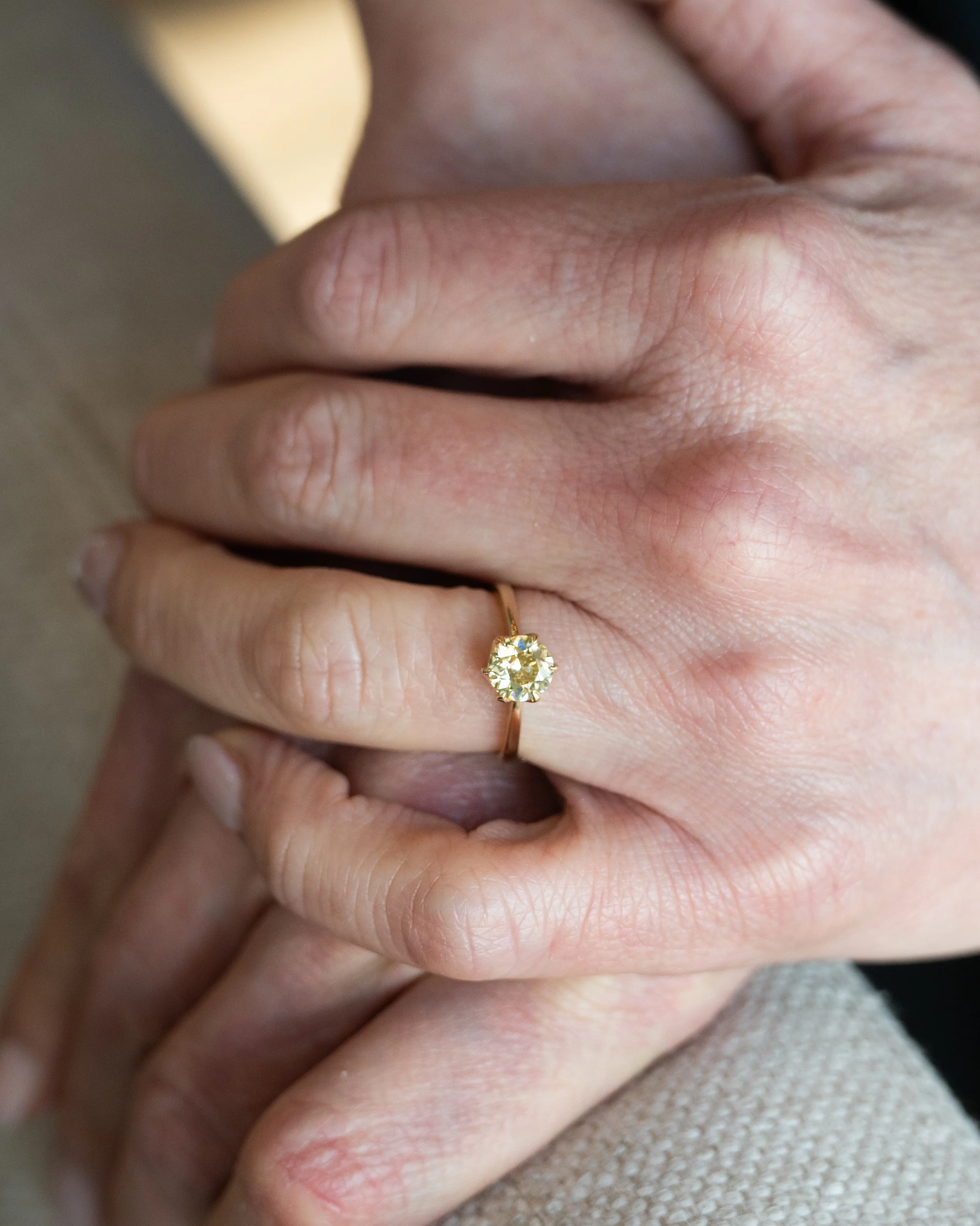 1.13 Old European Diamond Engagement Ring 14k - Image 6