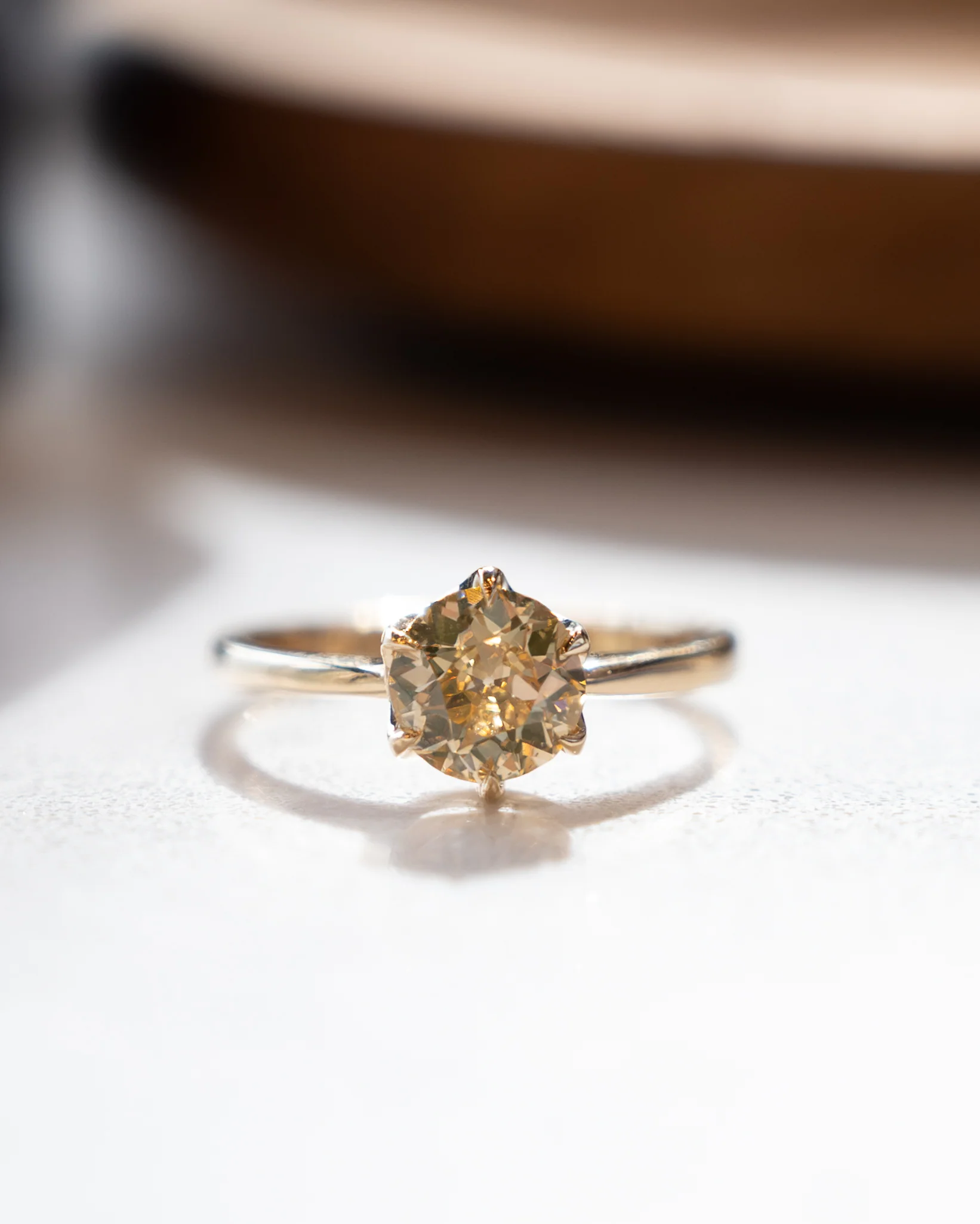 1.13 Old European Diamond Engagement Ring 14k - Image 7