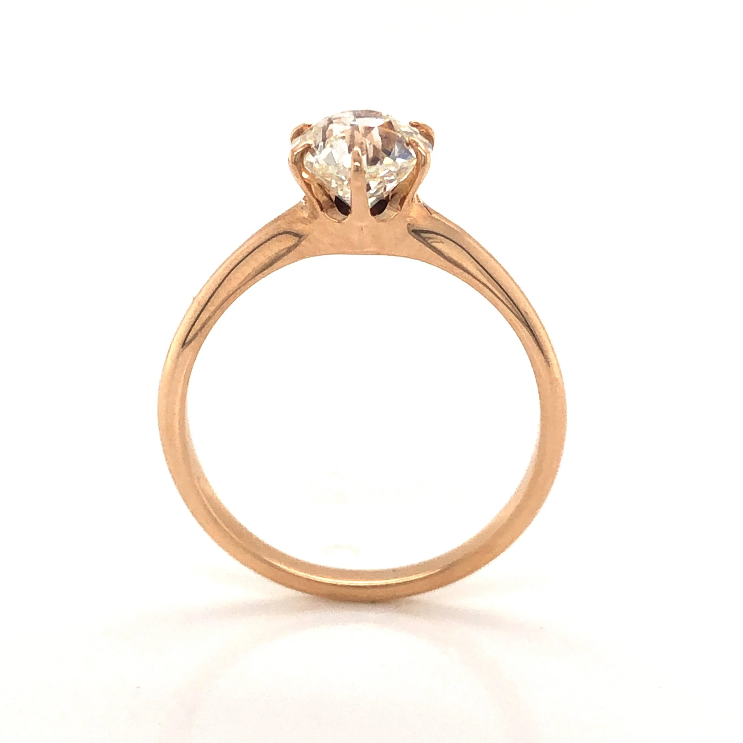 1.13 Victorian Solitaire Diamond Engagement Ring in 10k Yellow Gold - Image 4