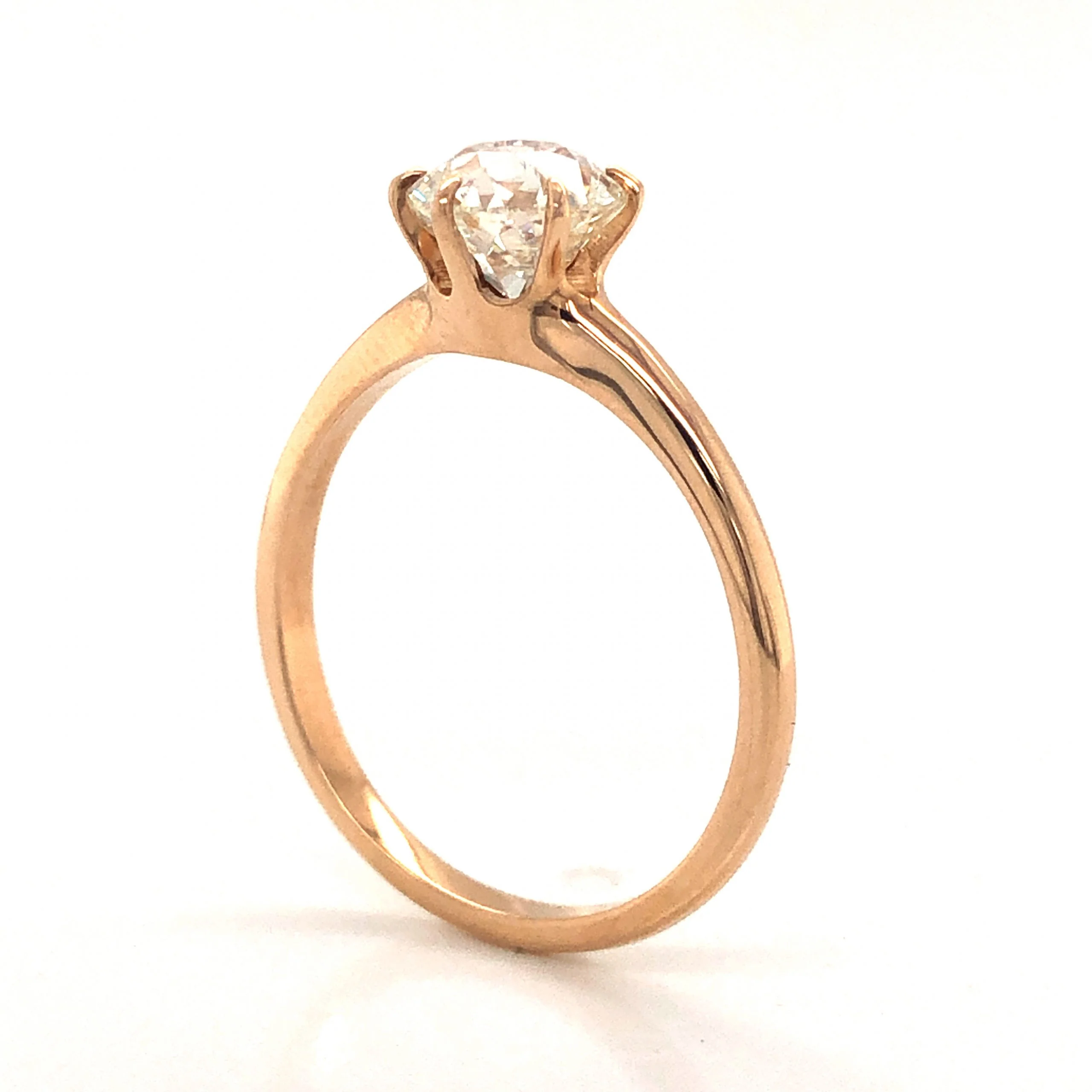 1.13 Victorian Solitaire Diamond Engagement Ring in 10k Yellow Gold - Image 5