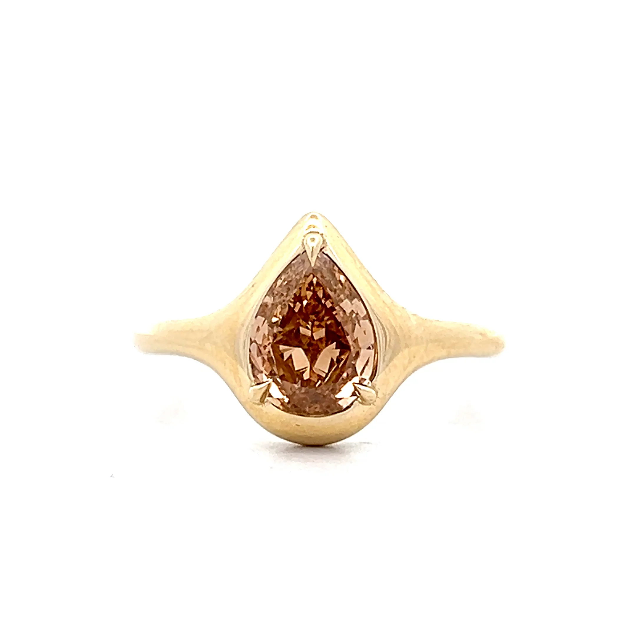 1.15 Pear Cut Diamond Engagement Ring in 14k Yellow Gold