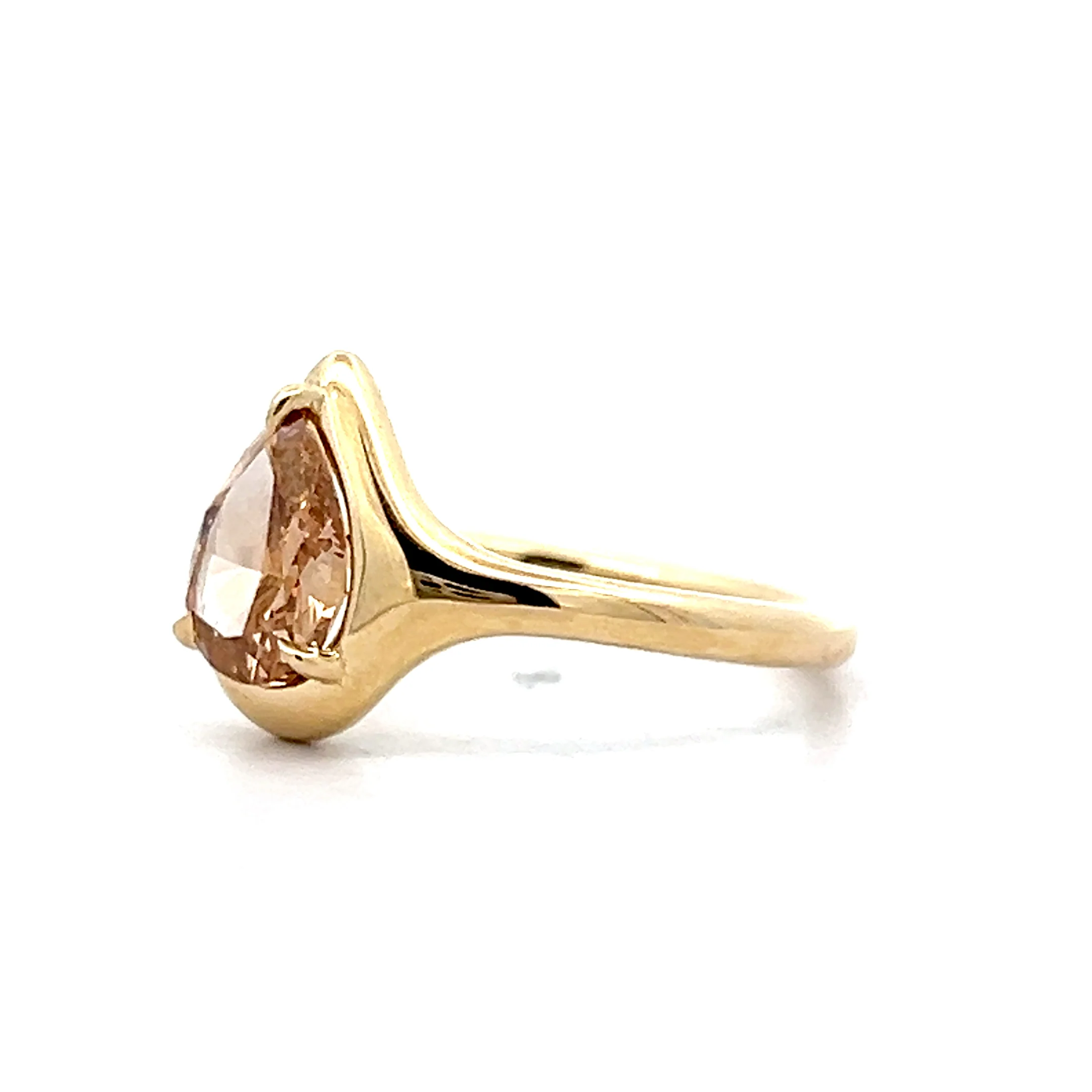 1.15 Pear Cut Diamond Engagement Ring in 14k Yellow Gold - Image 2