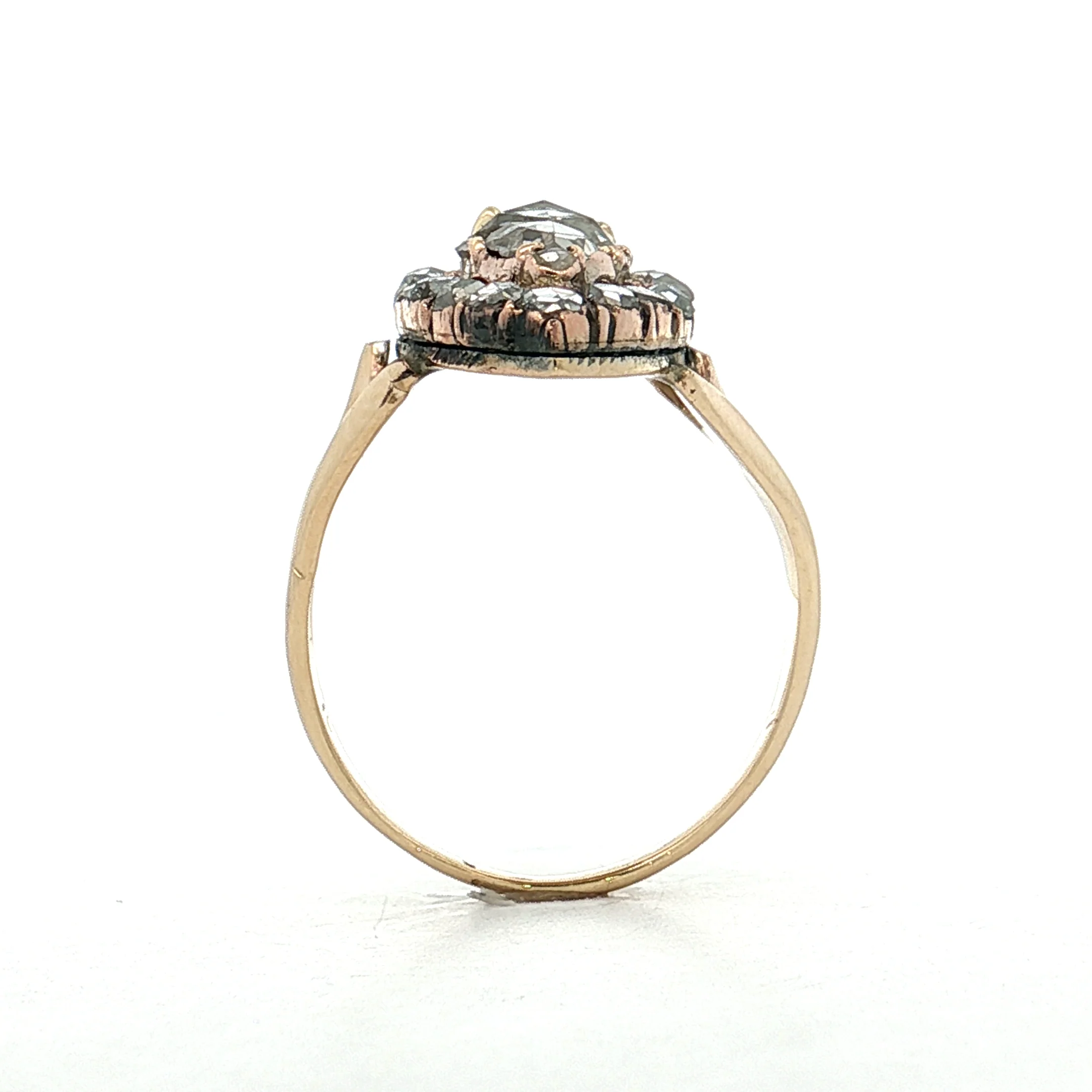 1.15 Victorian Grey Diamond Navette Ring 10k - Image 4