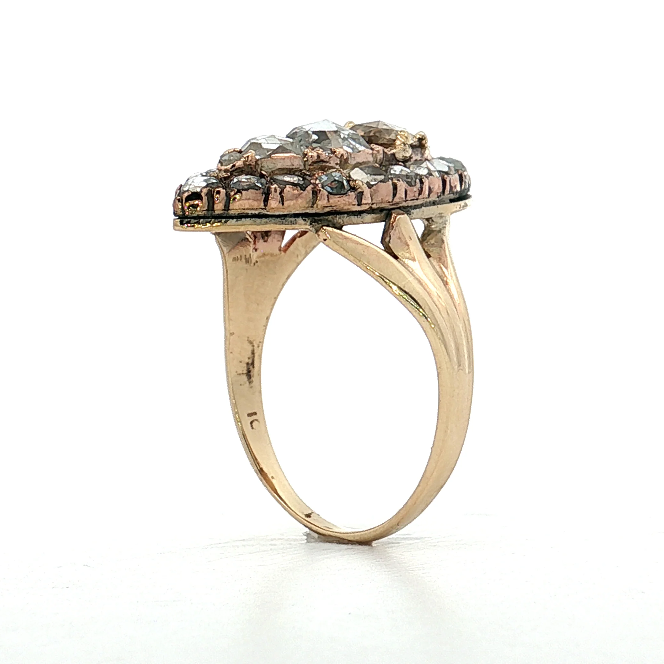 1.15 Victorian Grey Diamond Navette Ring 10k - Image 5