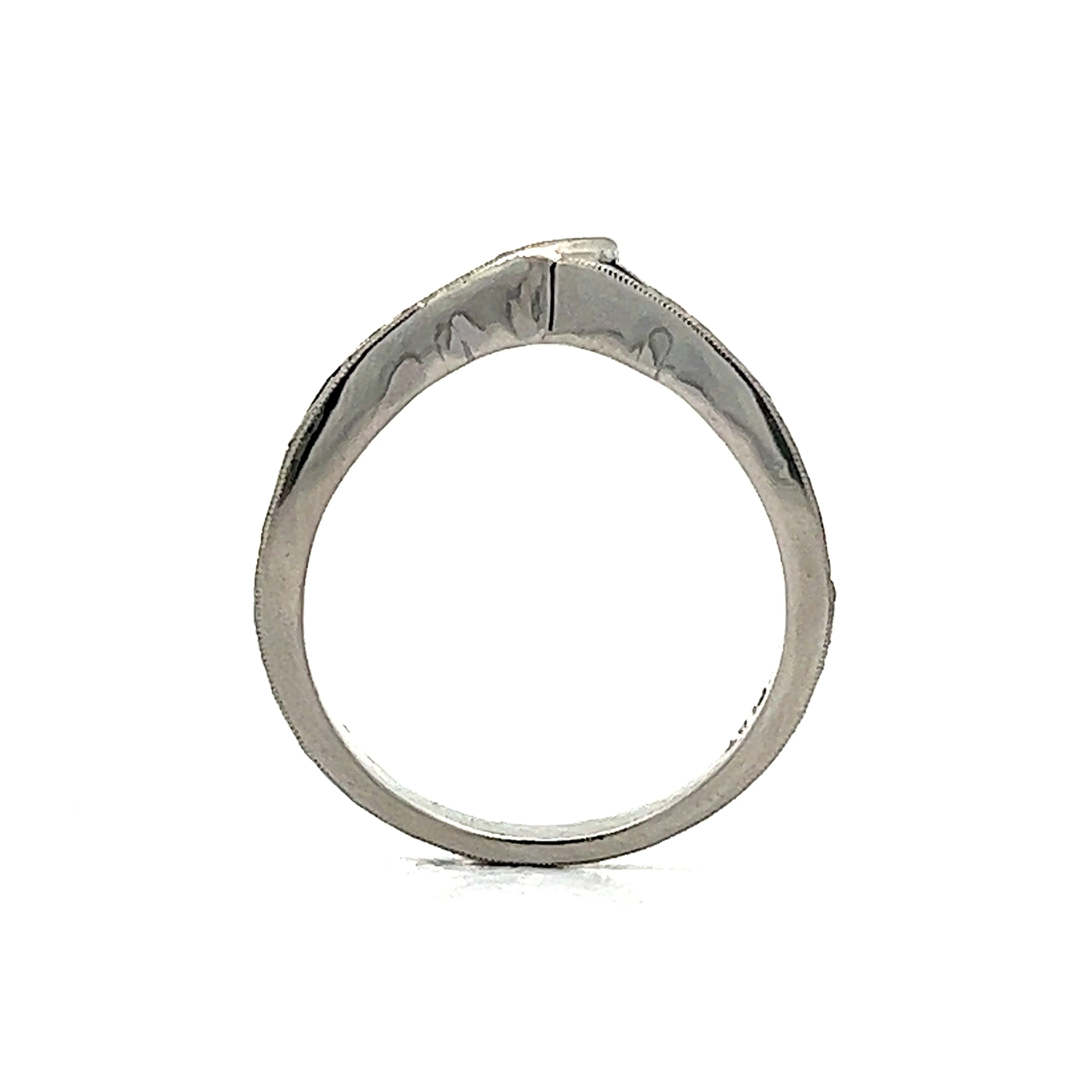 1.17 Baguette Sapphire Contoured Wedding Band in Platinum - Image 4