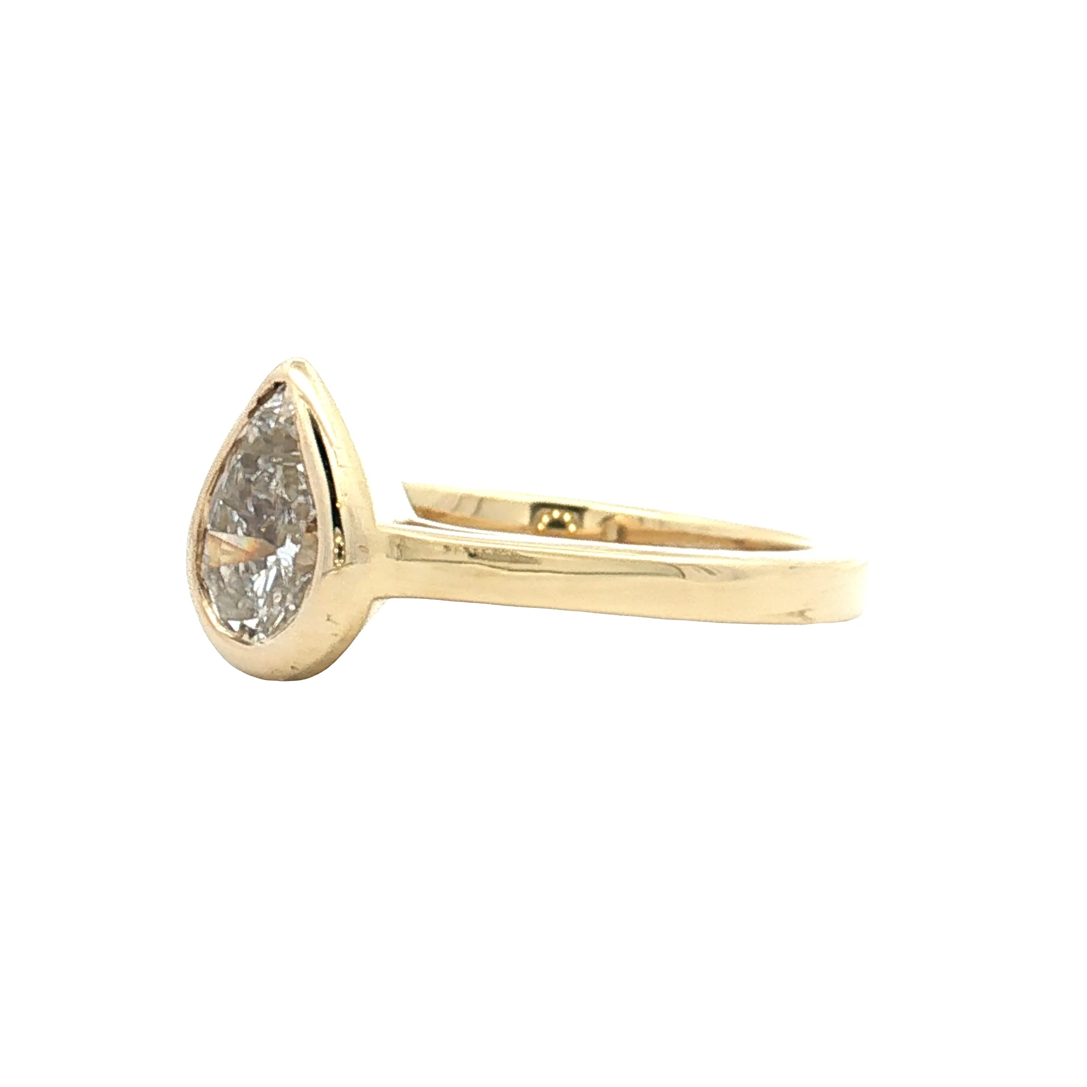 1.17 GIA Pear Diamond Engagement Ring 18k Yellow Gold - Image 2