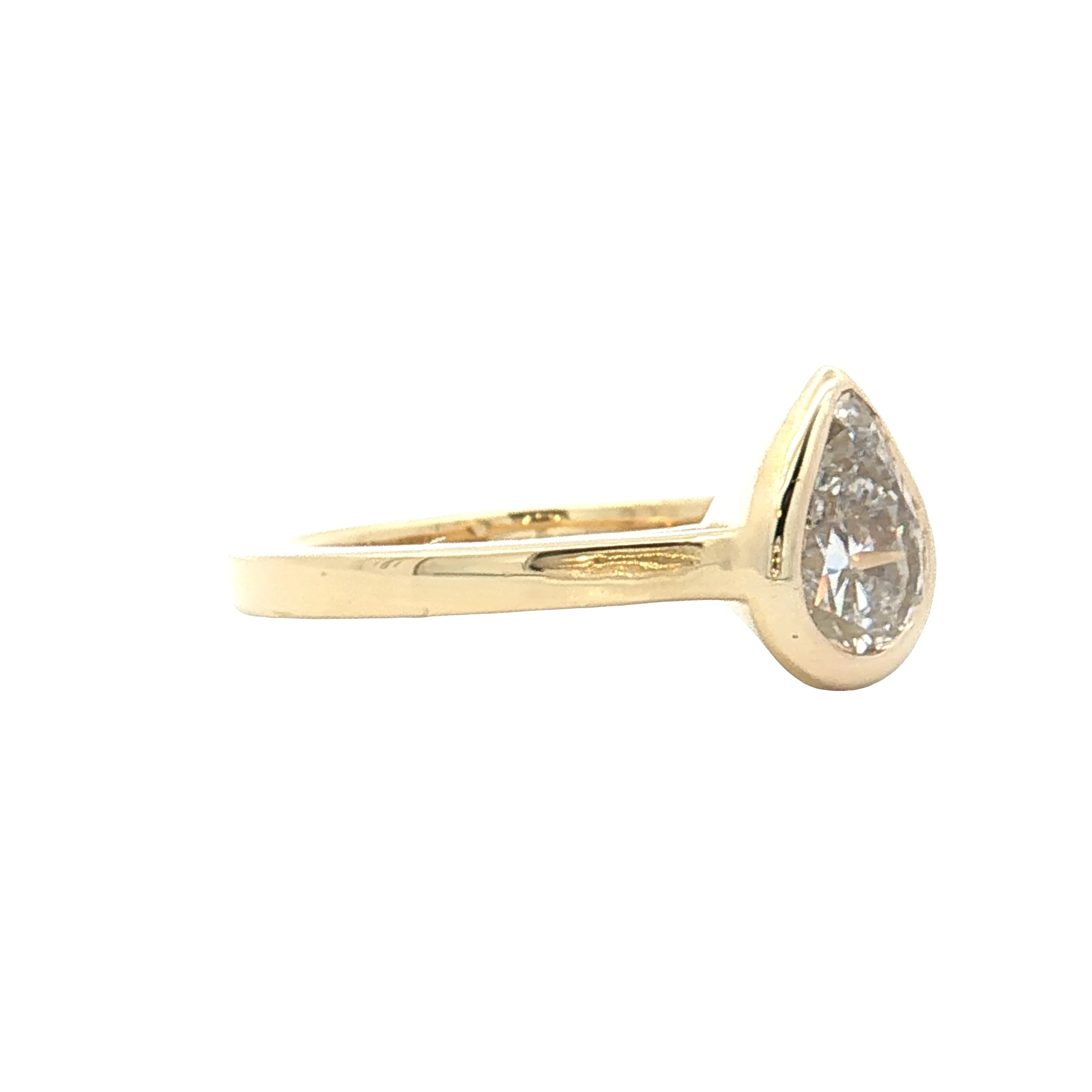 1.17 GIA Pear Diamond Engagement Ring 18k Yellow Gold - Image 3