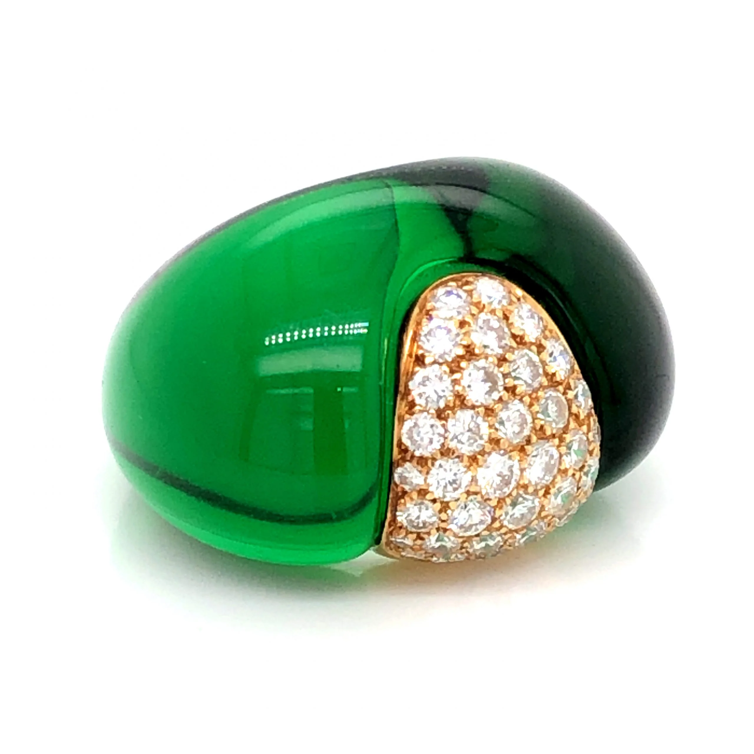 1.18 Diamond Cocktail Ring in 18K Yellow Gold & Lucite - Image 3