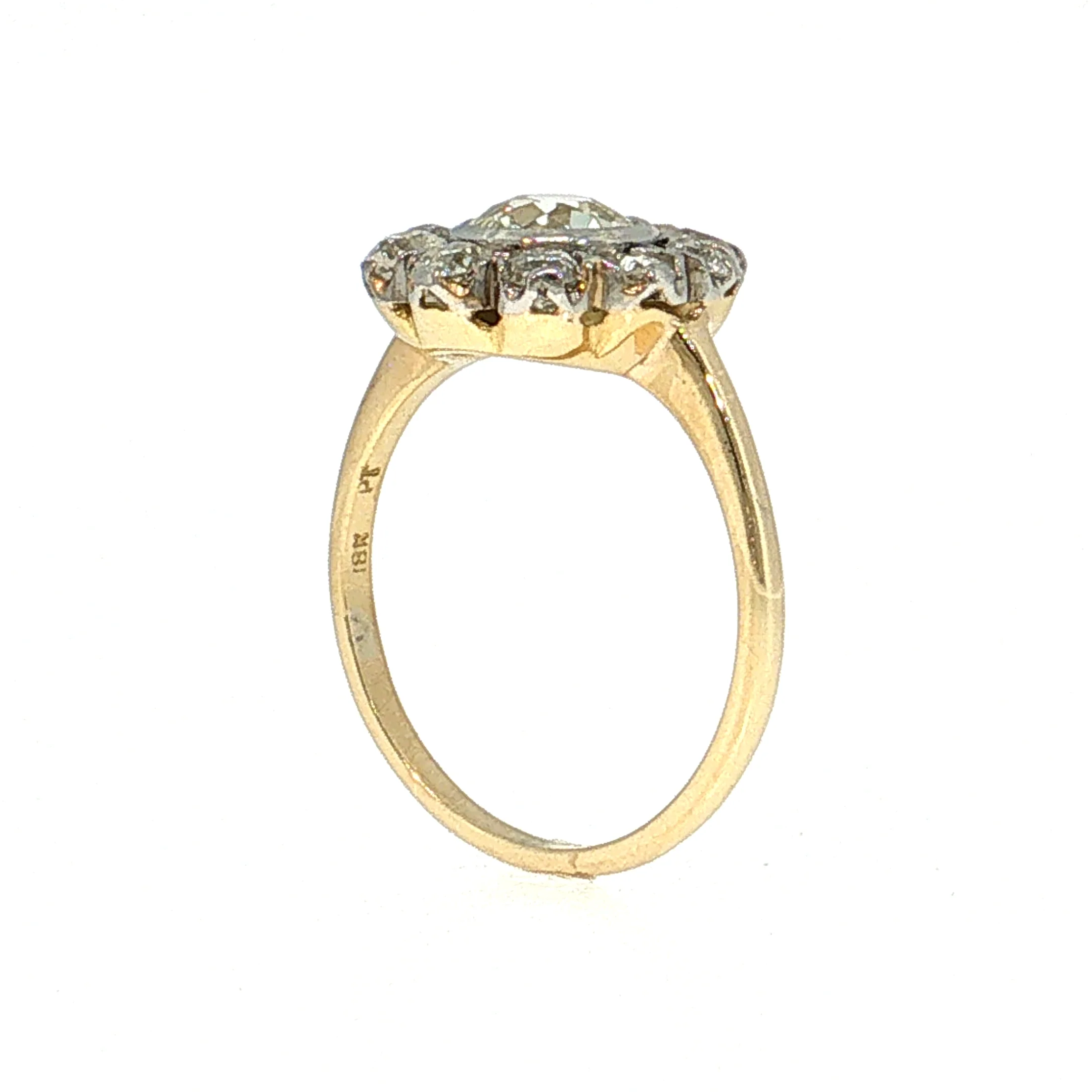 1.18 GIA Diamond Halo Engagement Ring Platinum & 18k - Image 5