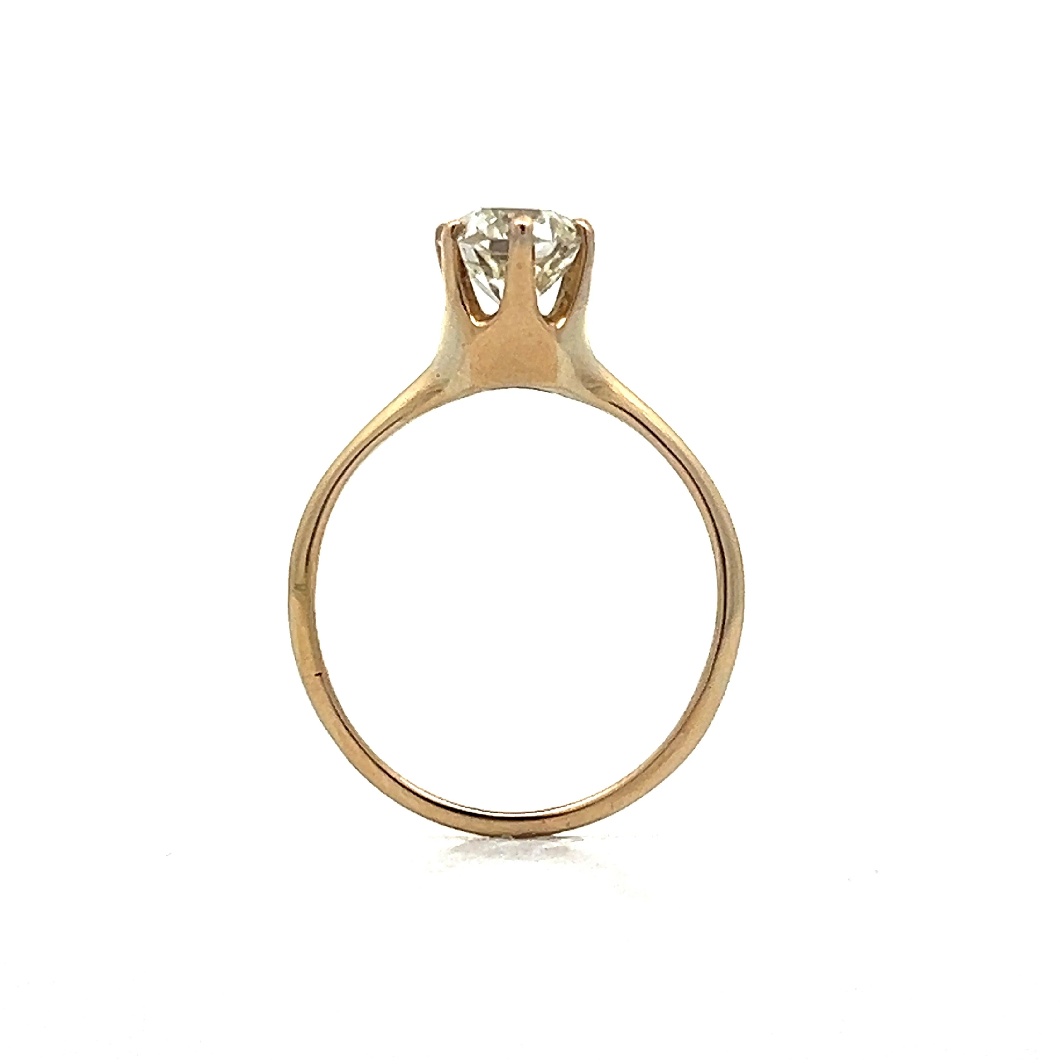 1.18 Old European Solitaire Engagement Ring in Yellow Gold - Image 4