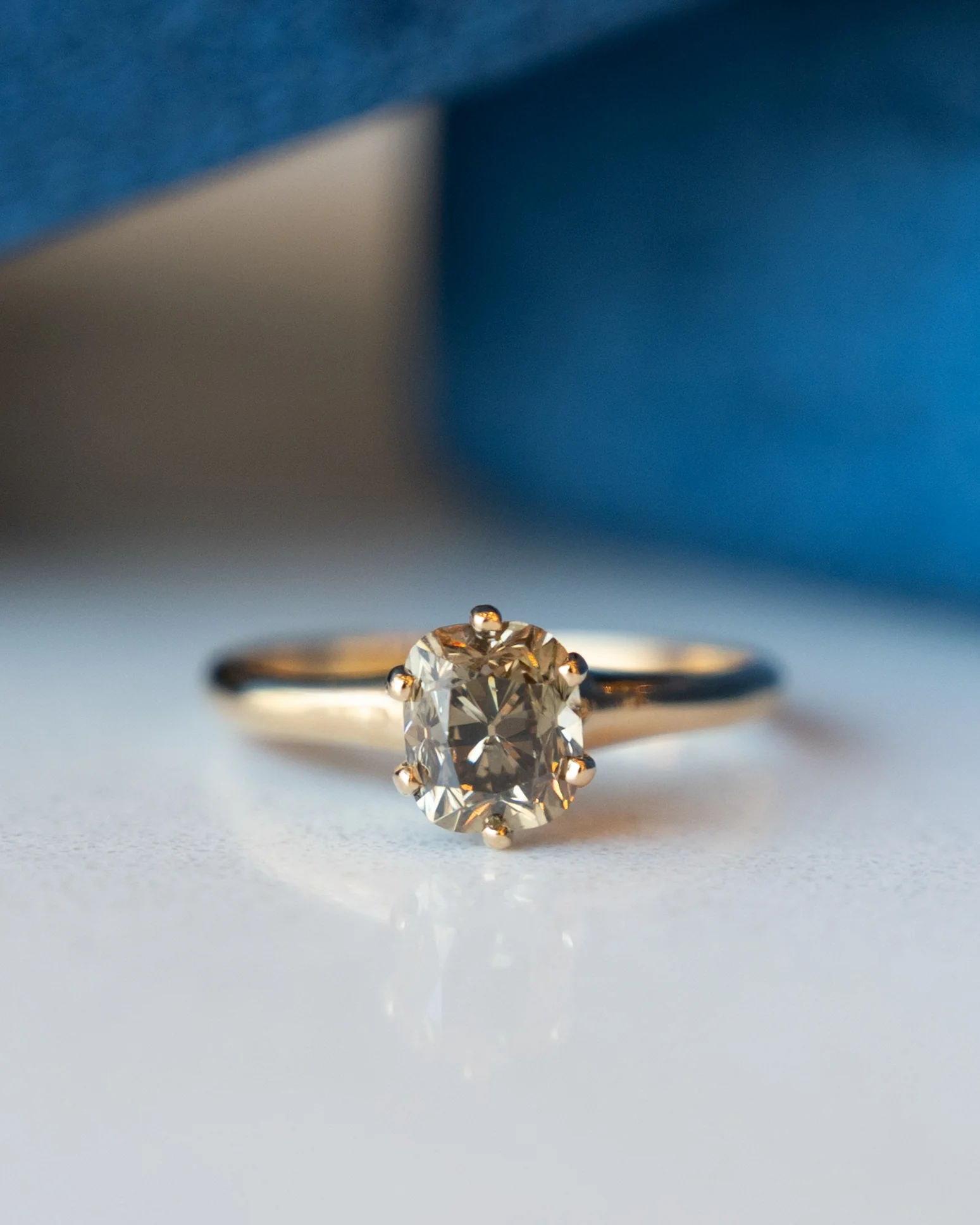 1.19 Vintage Victorian Diamond Engagement Ring 18k - Image 6