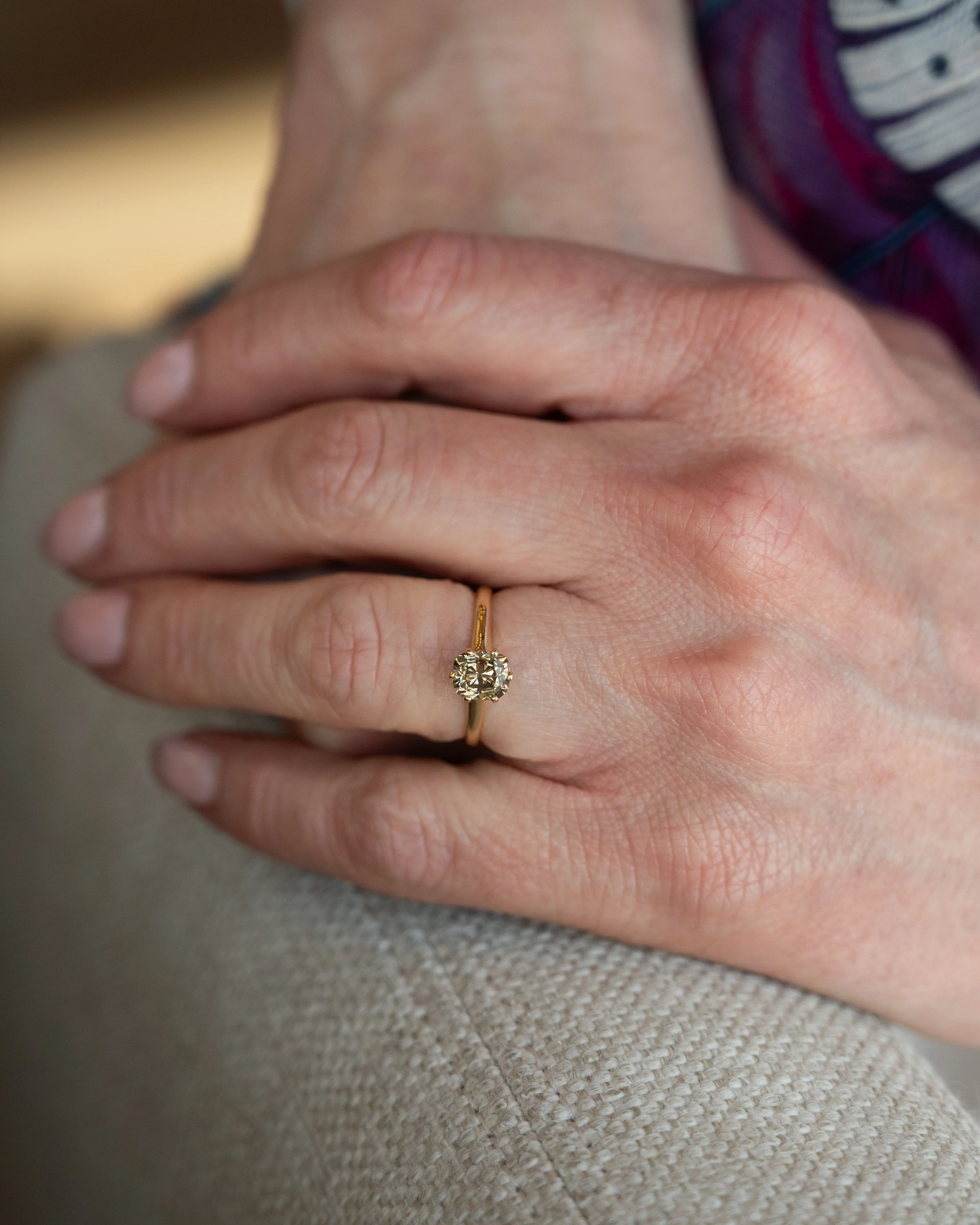 1.19 Vintage Victorian Diamond Engagement Ring 18k - Image 7