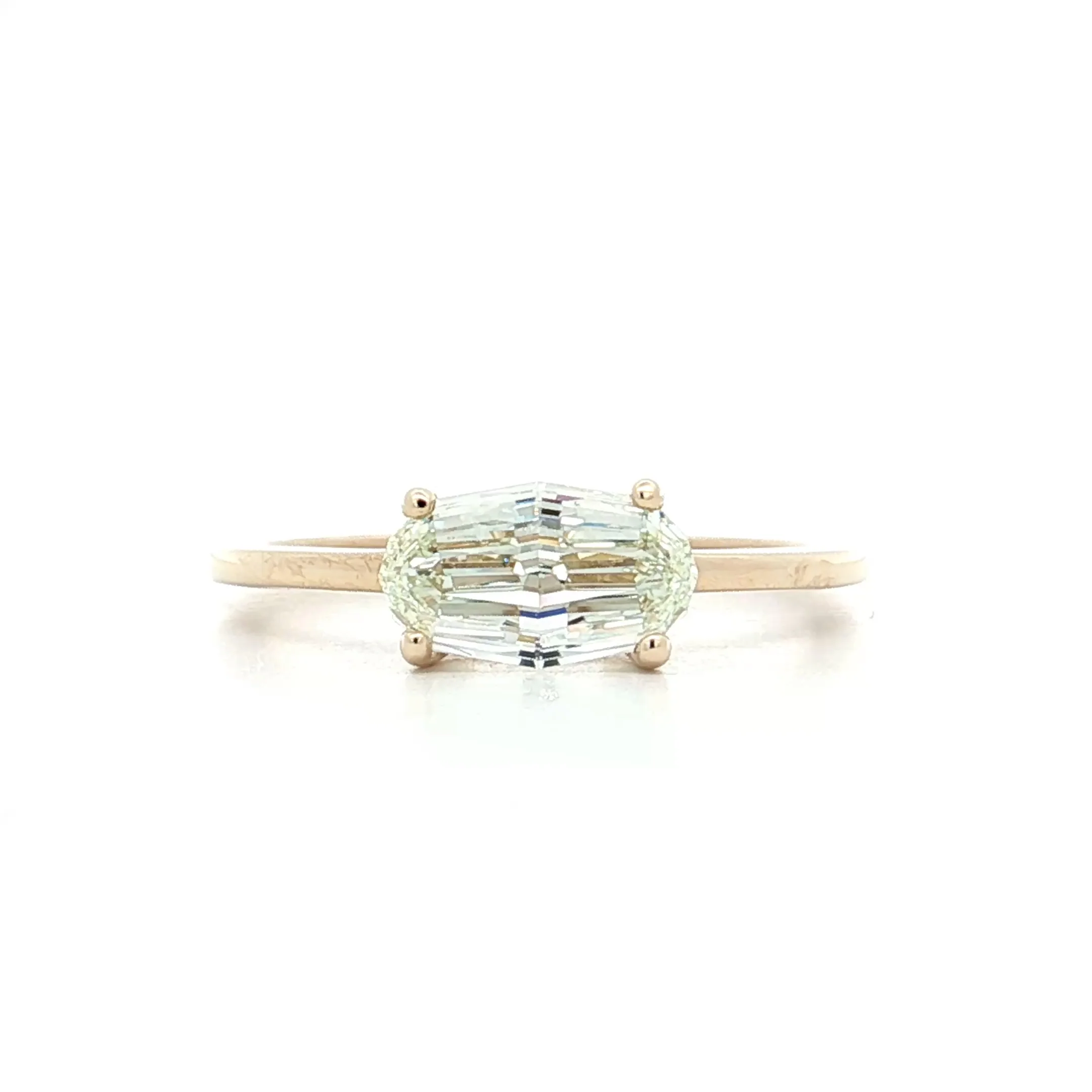 1.20 Oval Step Cut Diamond Engagement Ring in 14k