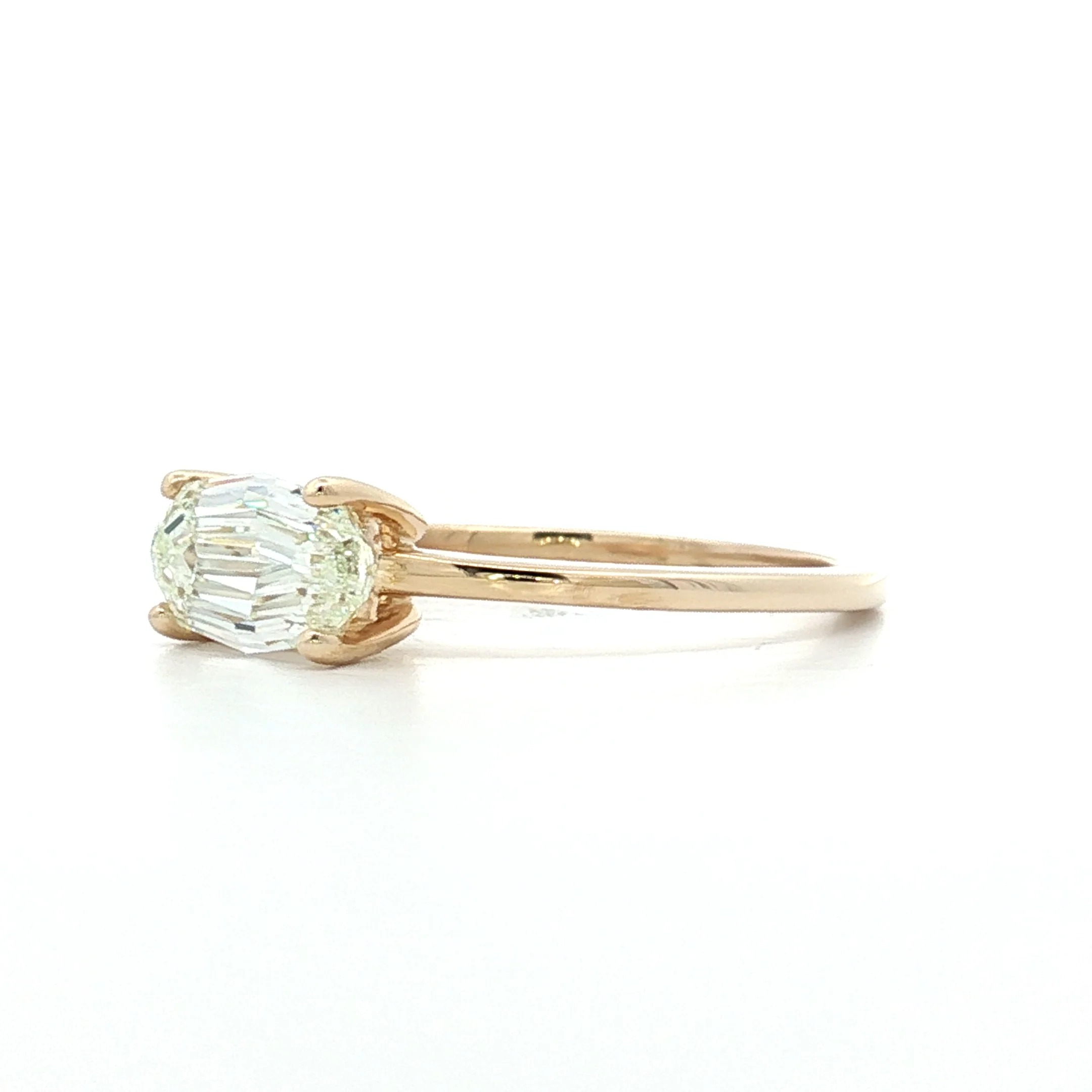 1.20 Oval Step Cut Diamond Engagement Ring in 14k - Image 2