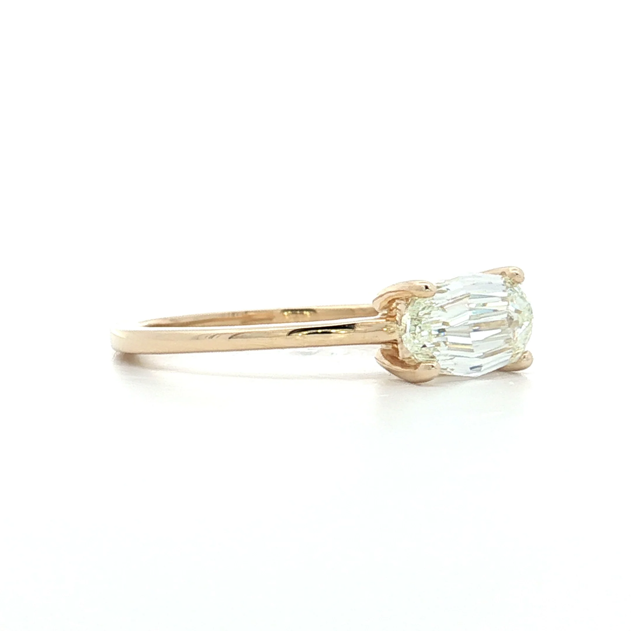1.20 Oval Step Cut Diamond Engagement Ring in 14k - Image 3