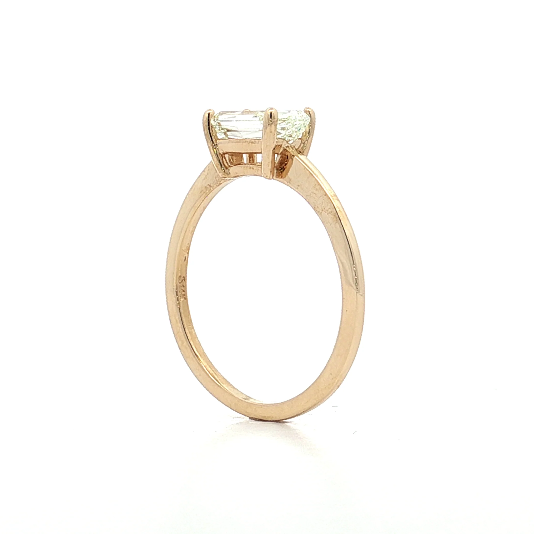 1.20 Oval Step Cut Diamond Engagement Ring in 14k - Image 5