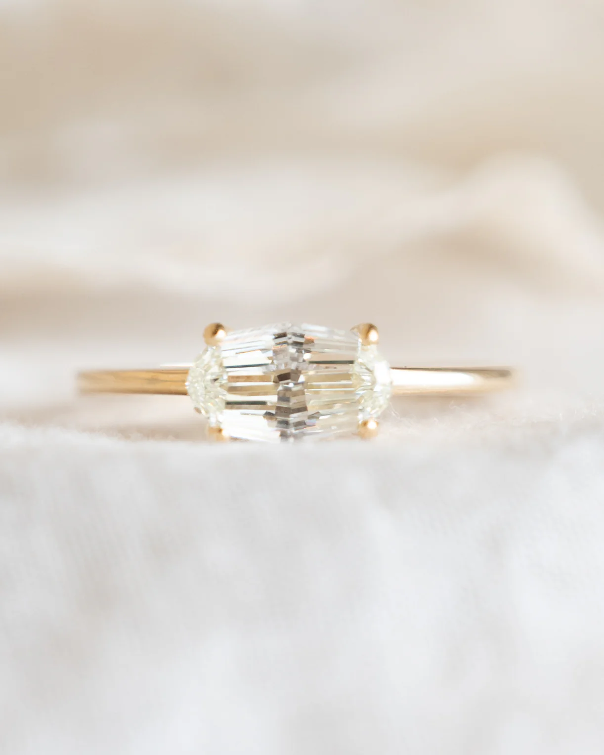 1.20 Oval Step Cut Diamond Engagement Ring in 14k - Image 6