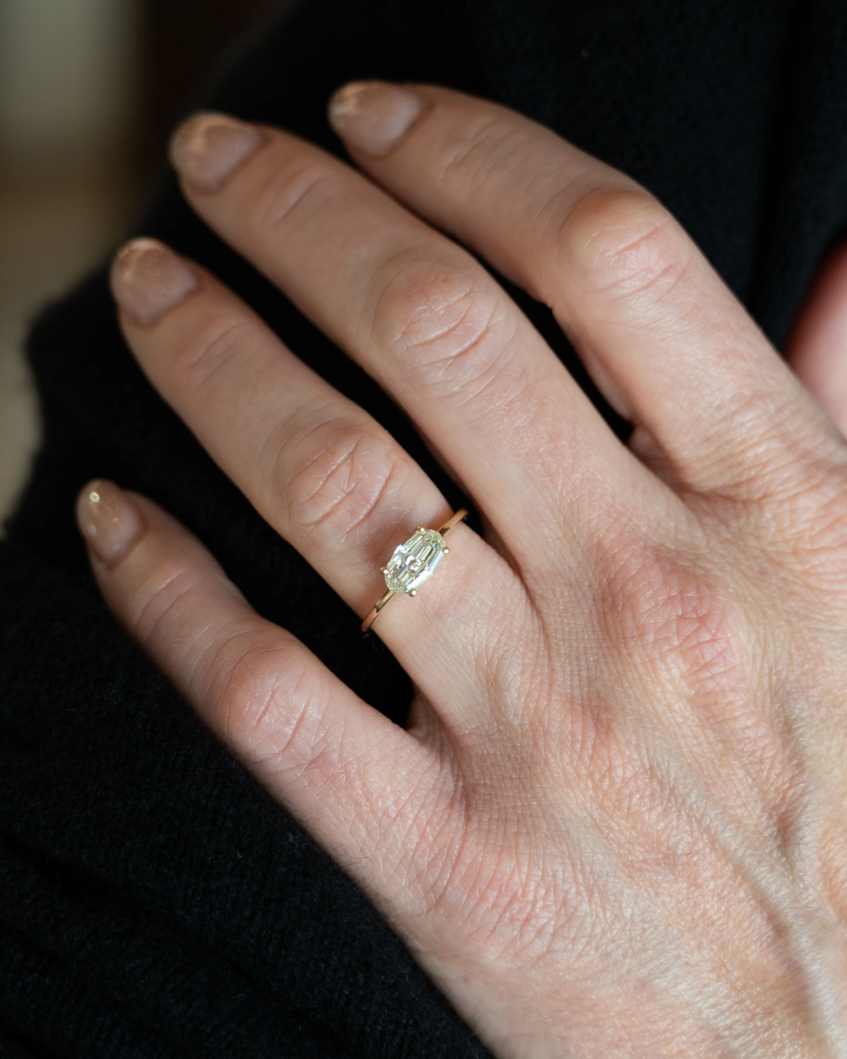 1.20 Oval Step Cut Diamond Engagement Ring in 14k - Image 7