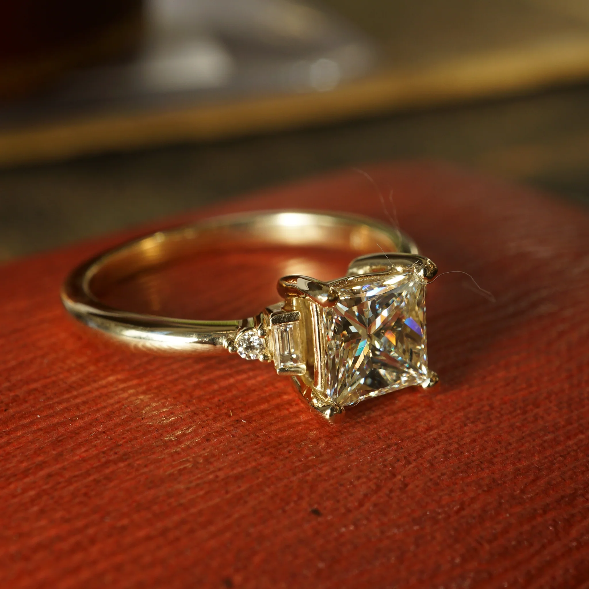 1.20 Princess Cut Diamond Engagement Ring in 14K Yellow Gold - Image 6
