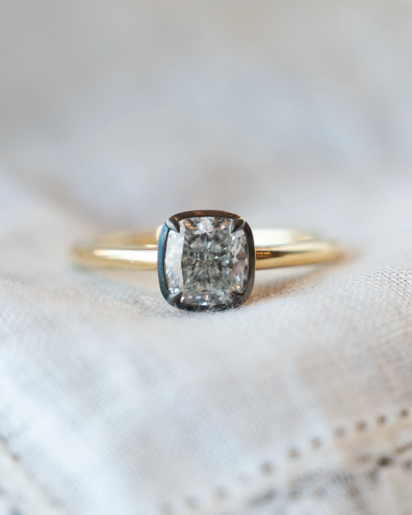1.21 Cushion Solitaire Diamond Engagement Ring in 18k - Image 6