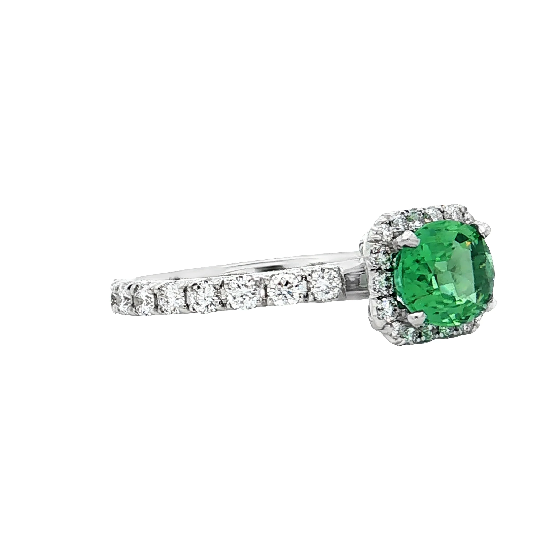 1.21 Oval Tourmaline Engagement Ring 18k White Gold - Image 3