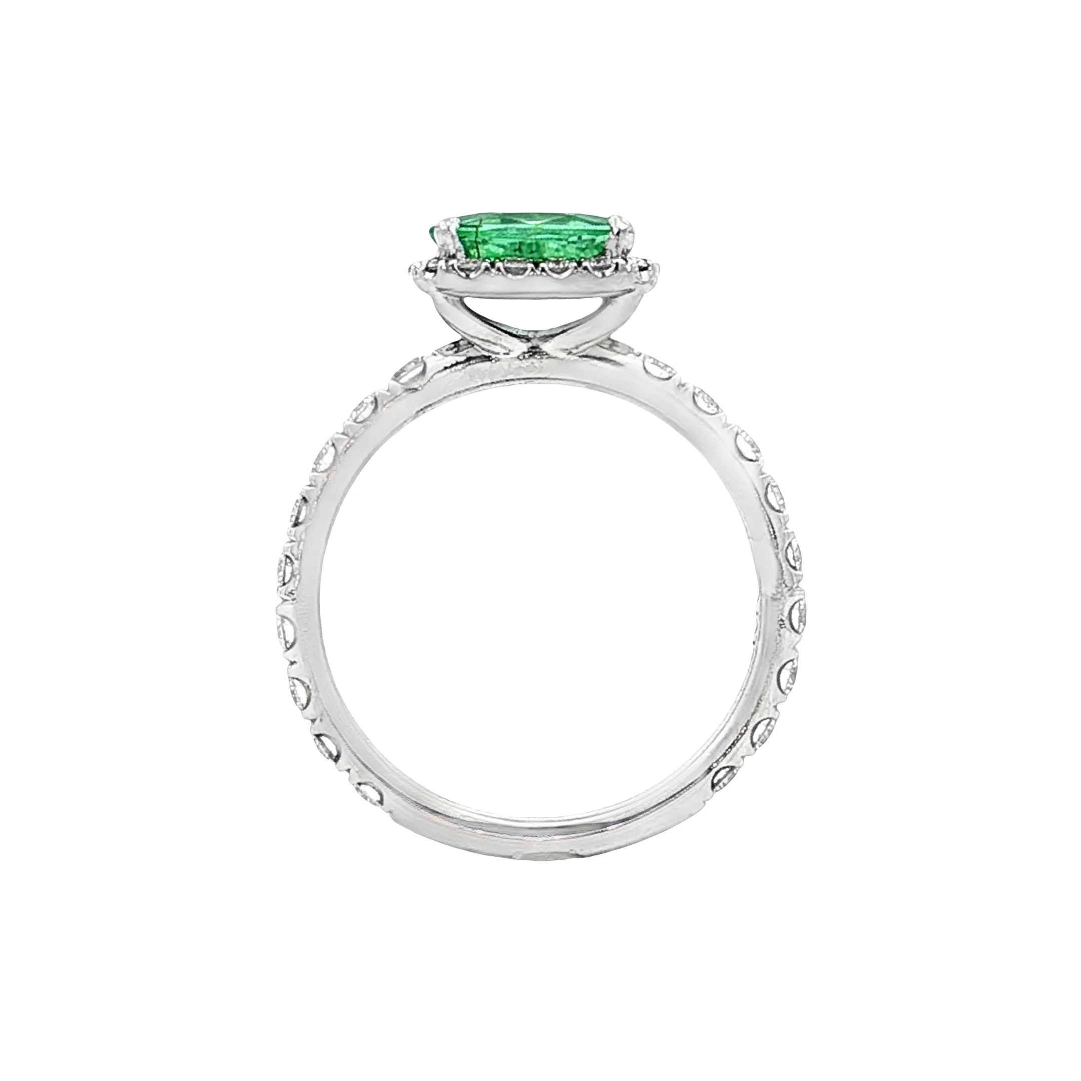 1.21 Oval Tourmaline Engagement Ring 18k White Gold - Image 4