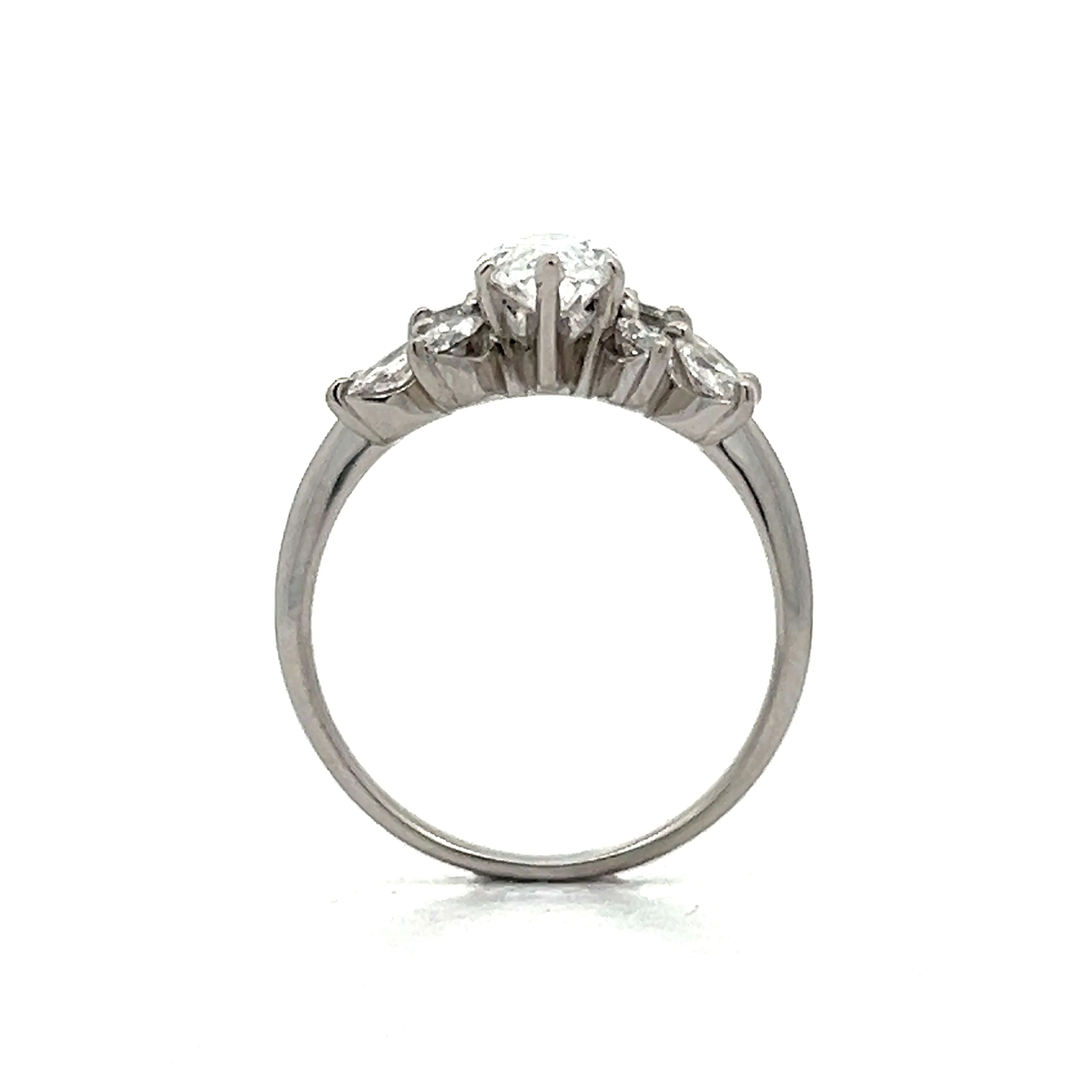 1.22 Marquise Diamond Cluster Engagement Ring in Platinum - Image 4