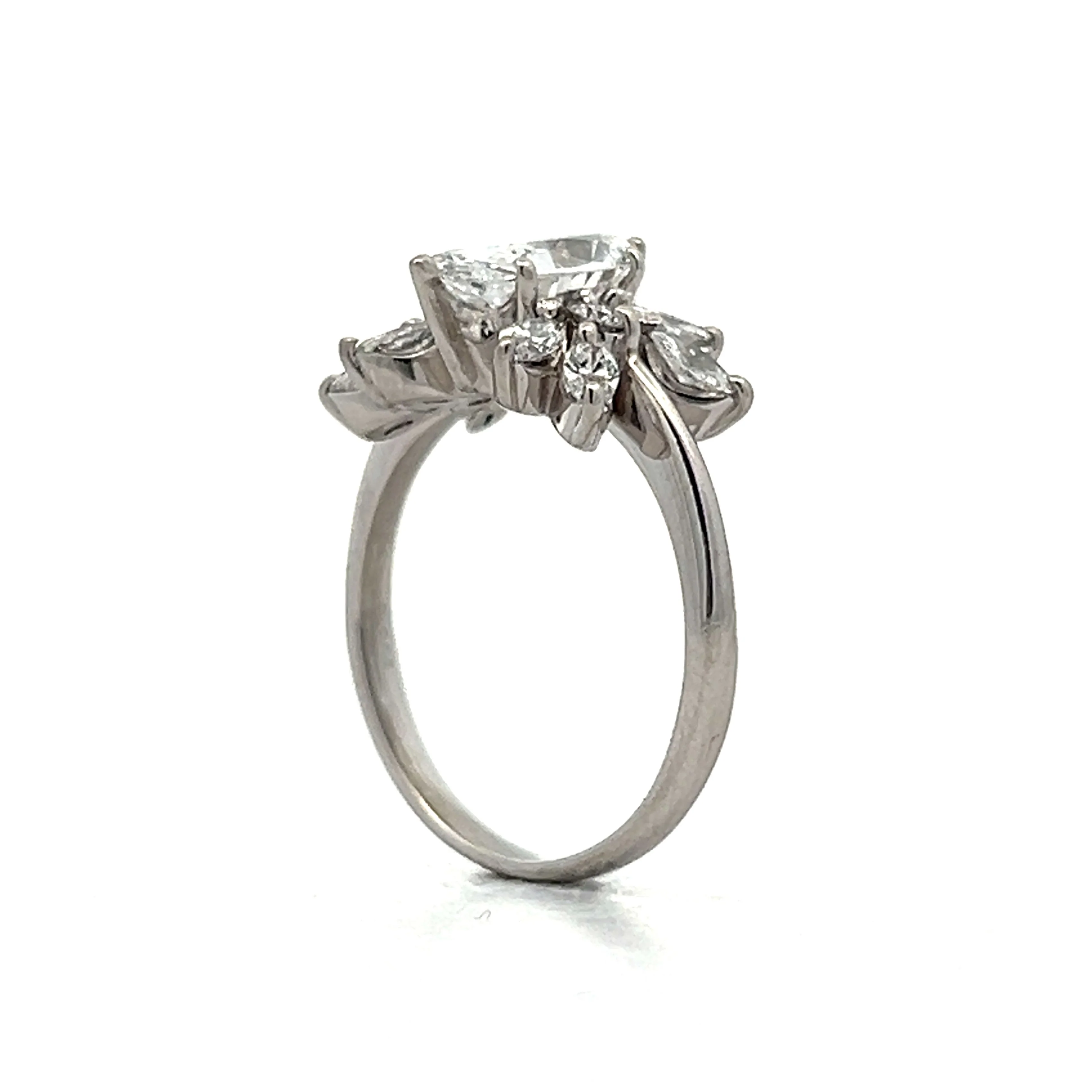 1.22 Marquise Diamond Cluster Engagement Ring in Platinum - Image 5