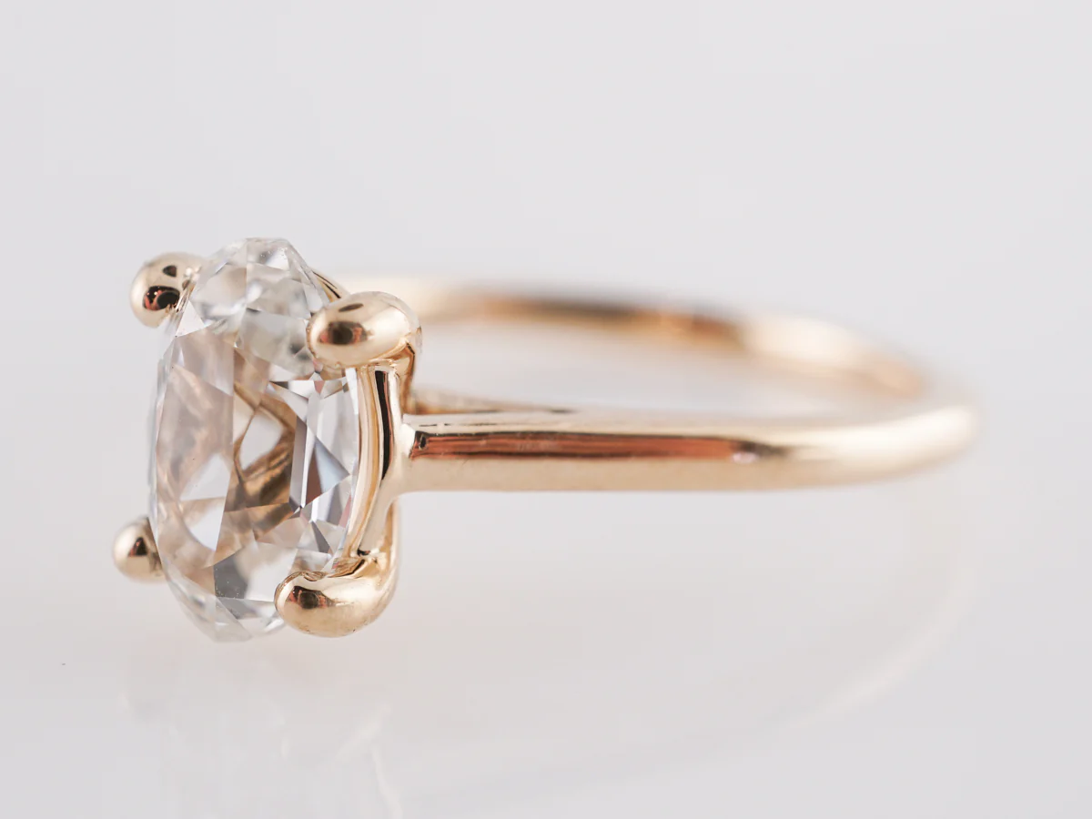1.23 Oval Cut Diamond Engagement Ring 14k Yellow Gold - Image 2