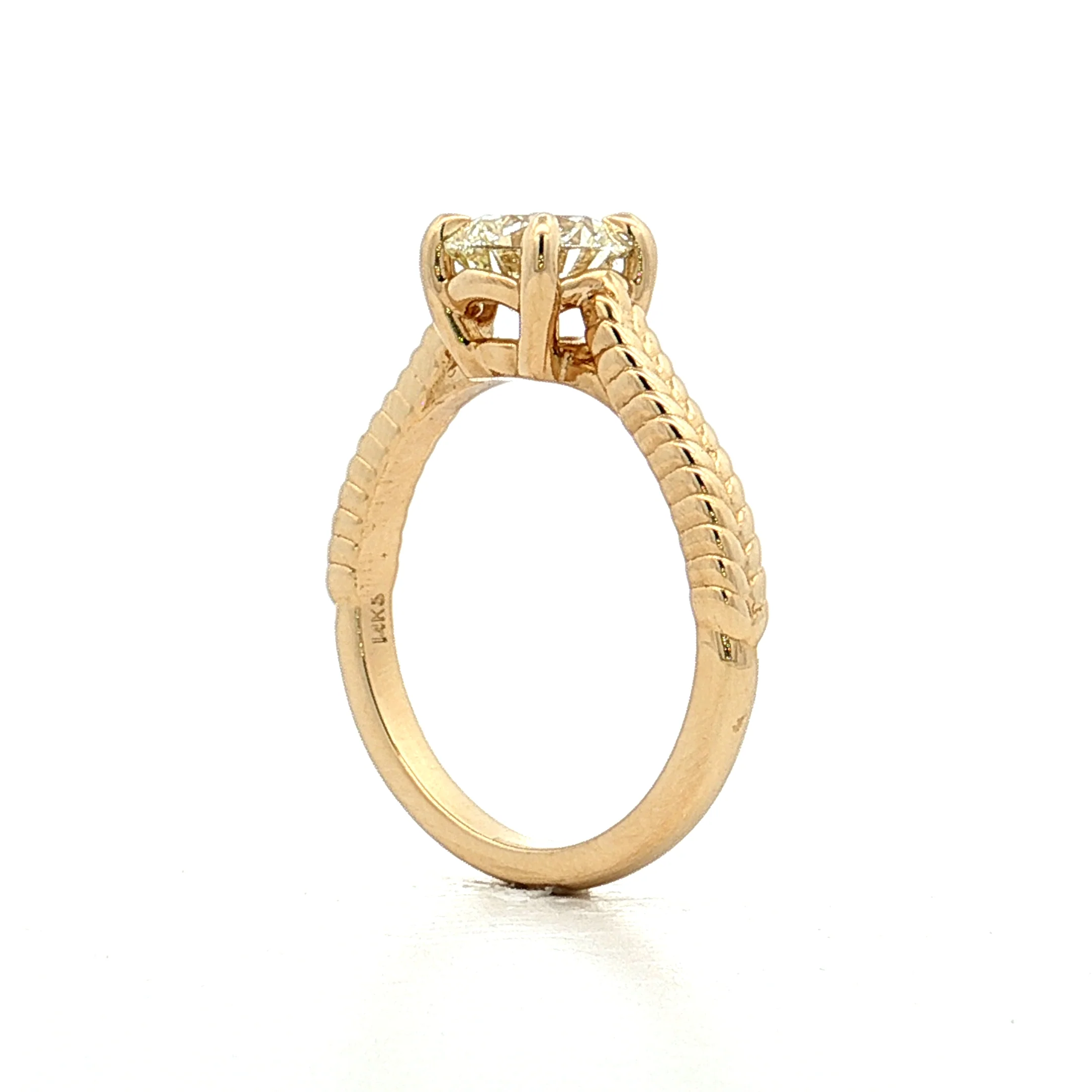 1.23 Round Diamond Solitaire Engagement Ring 14k - Image 5