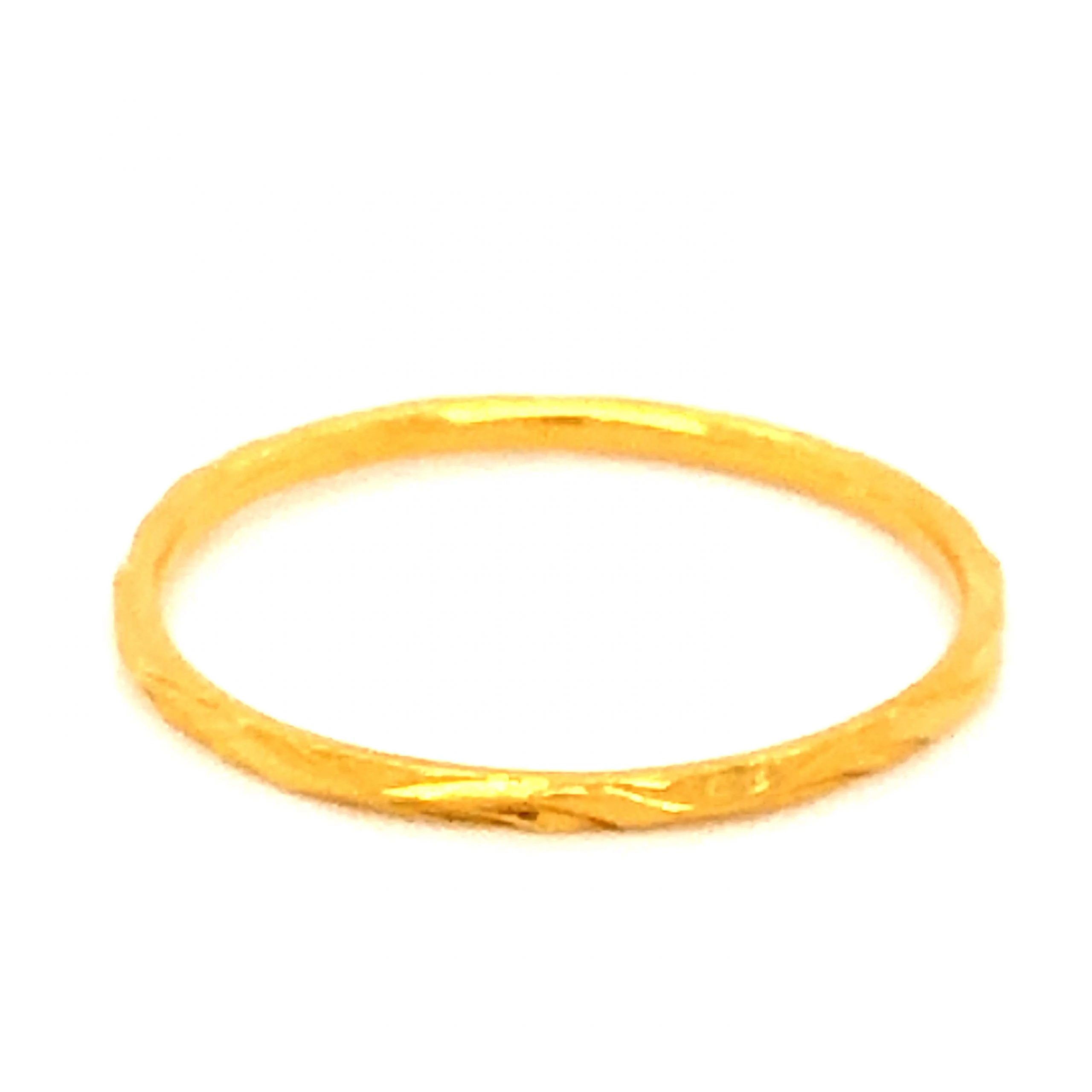 1.24mm Art Deco Wedding Band in 22k Yellow Gold - Image 2