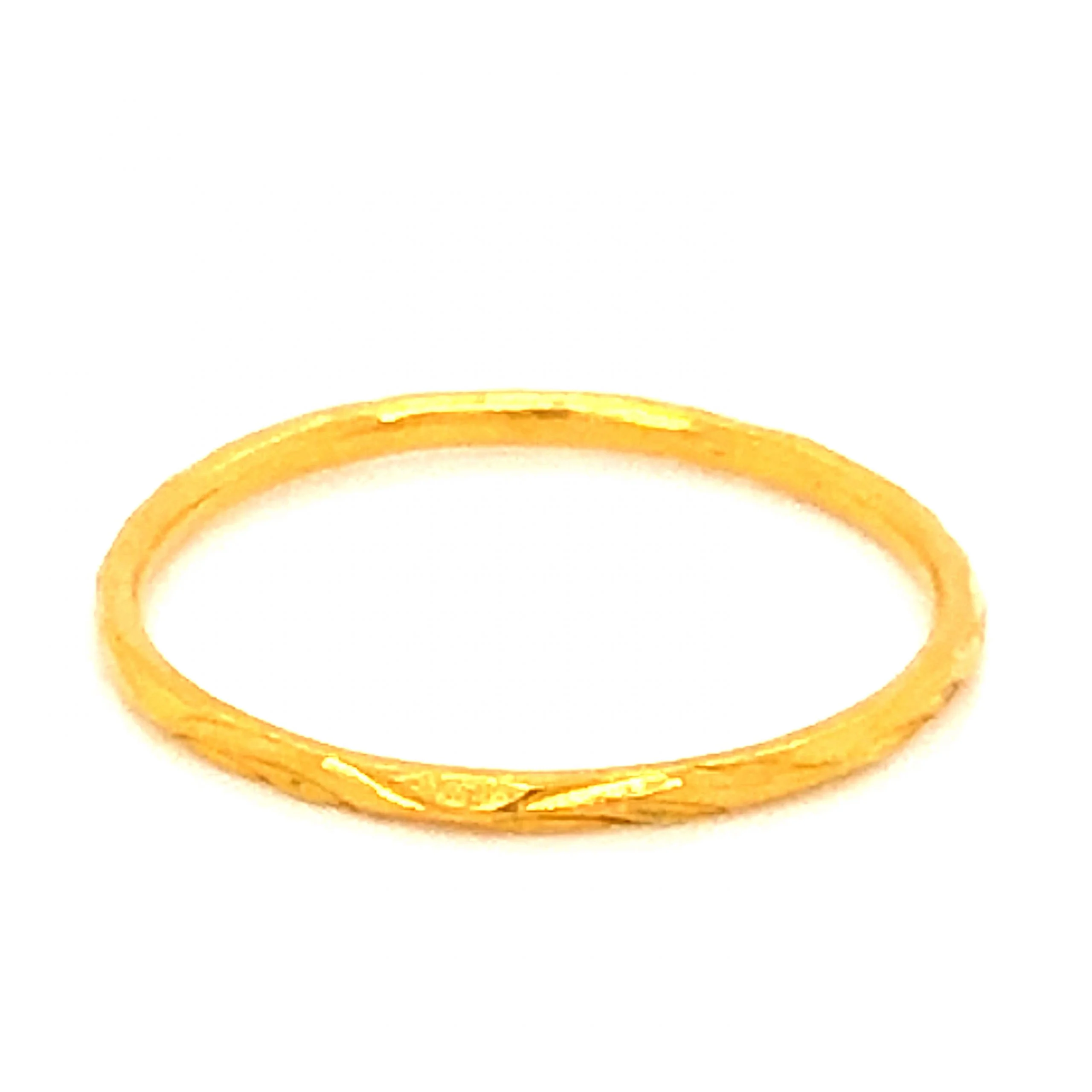 1.24mm Art Deco Wedding Band in 22k Yellow Gold - Image 3