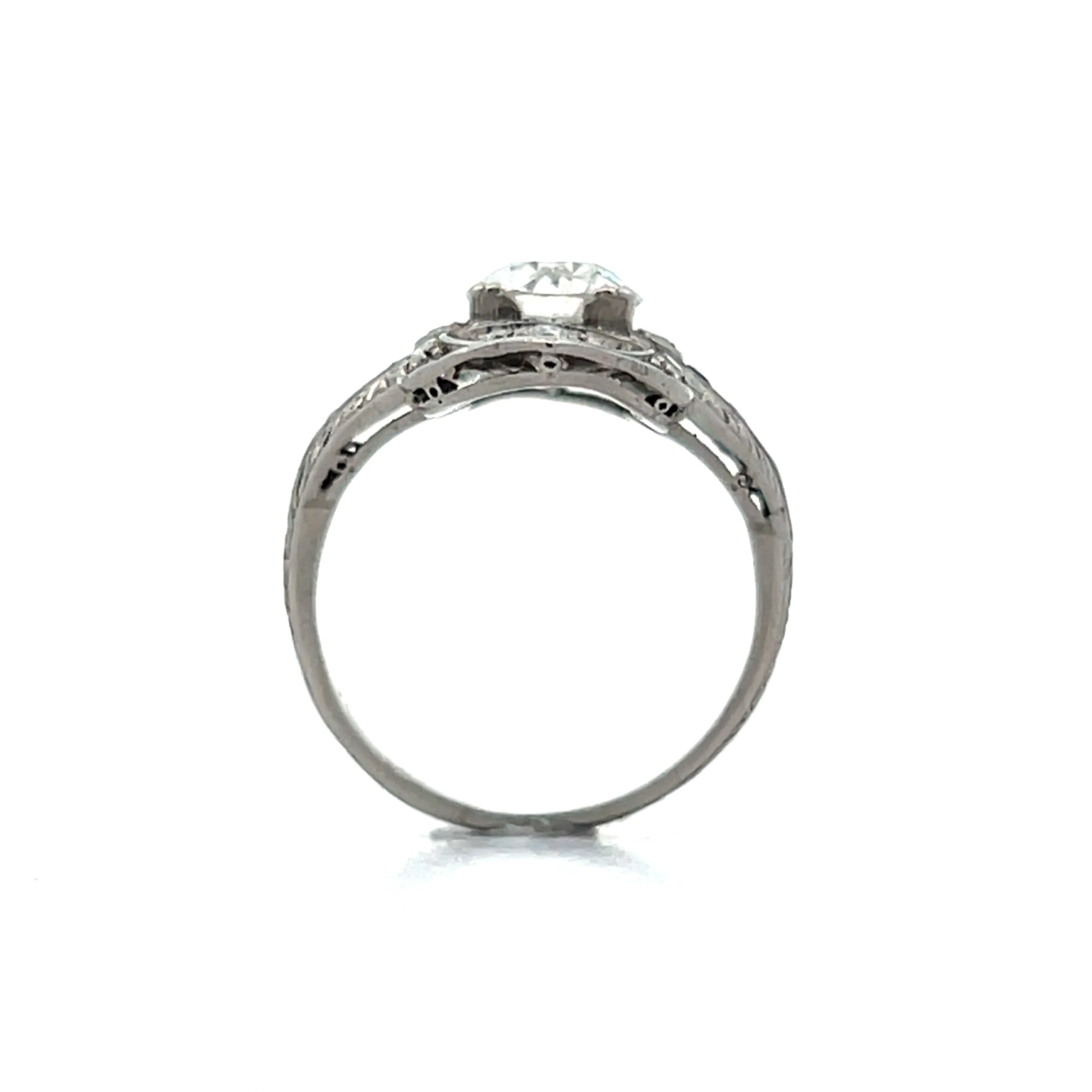 1.25 Antique Deco Diamond Dinner Ring in Platinum - Image 4
