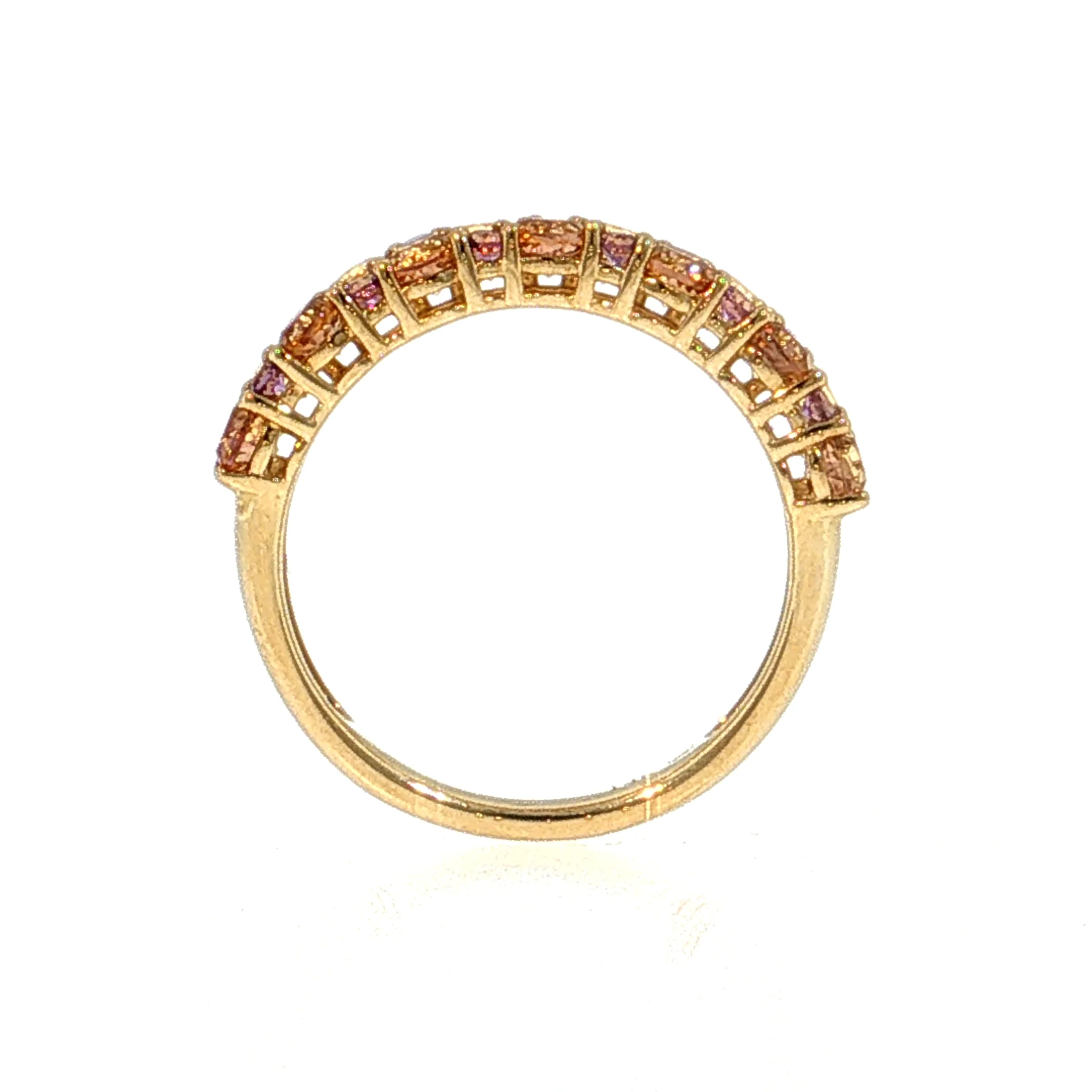 1.25 Citrine & Amethyst Stacking Ring 14k Yellow Gold - Image 4