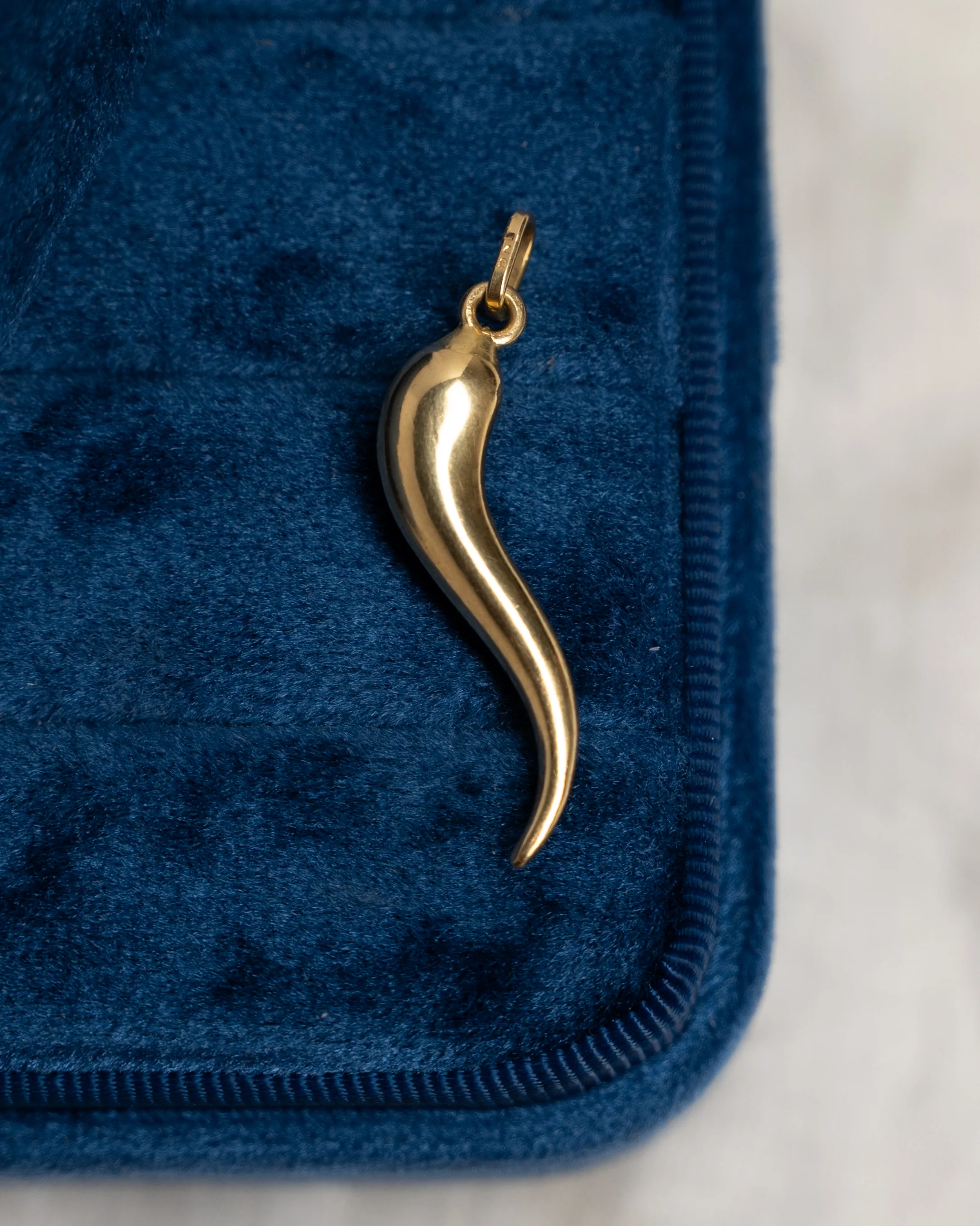 1.25 Inch Cornicello Pendant in 14k Yellow Gold - Image 3