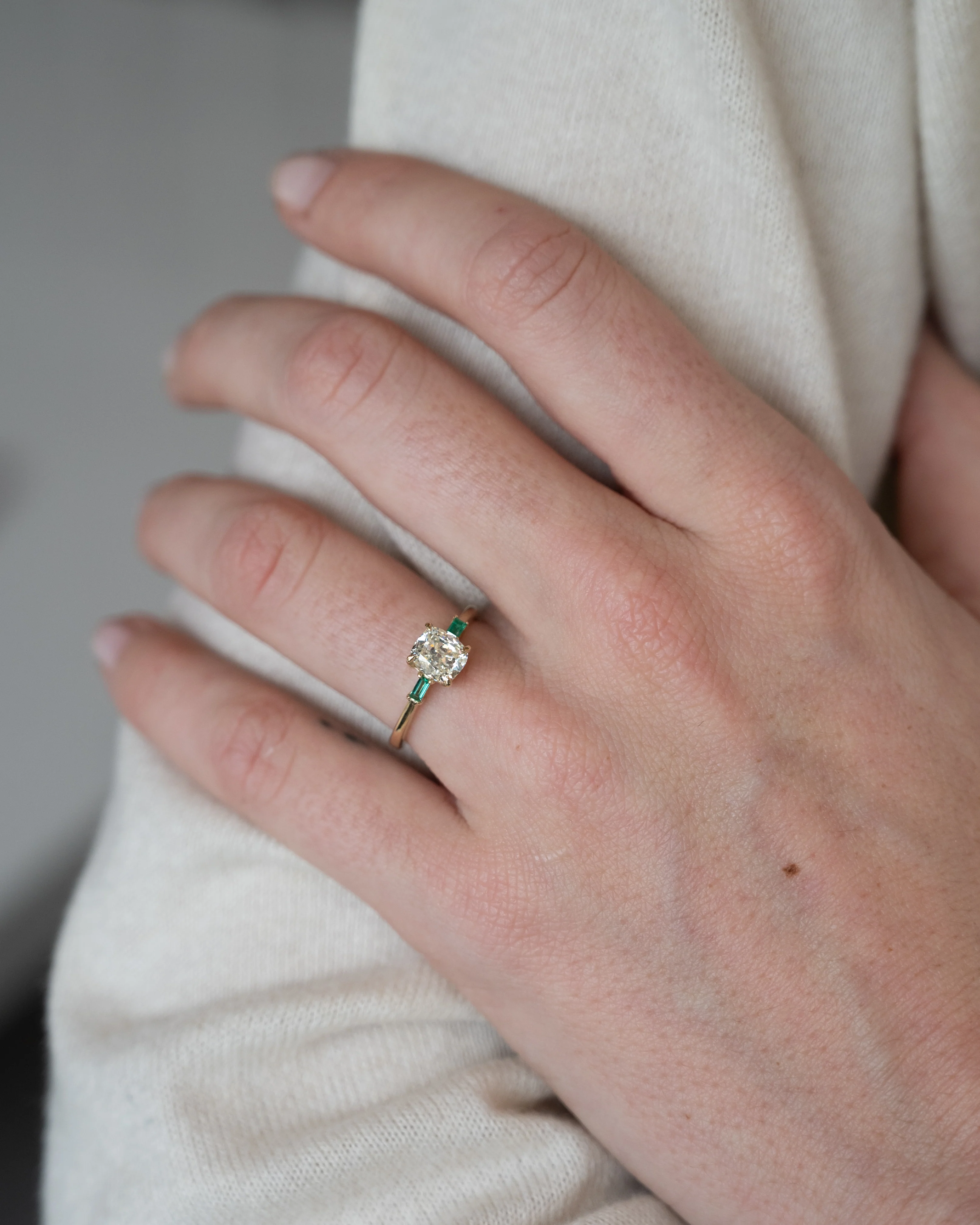 1.01 Old Mine Brilliant Diamond Engagement Ring 14k - Image 7