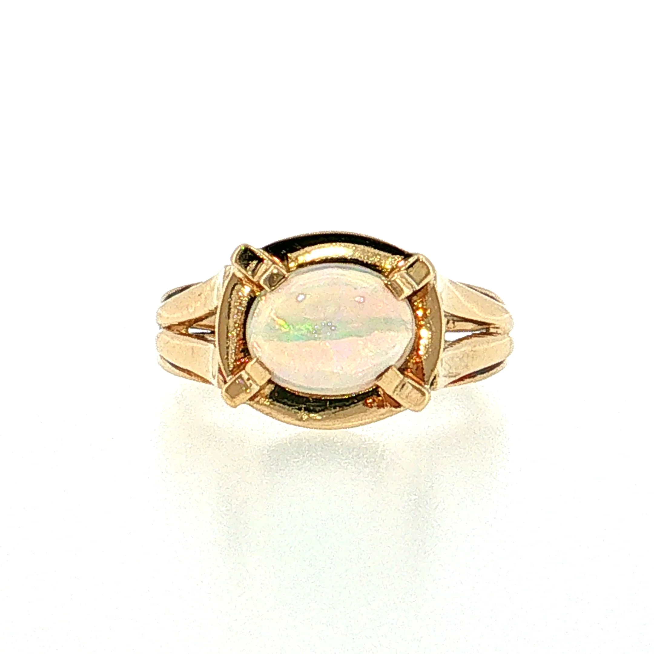 1.25 Opal Cocktail Ring 14k Yellow Gold