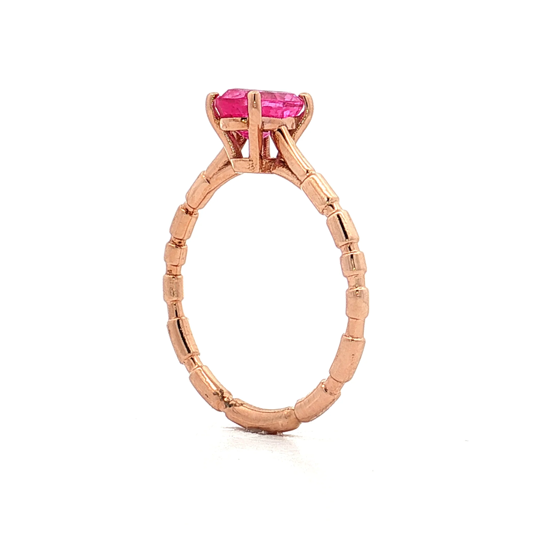 1.25 Oval Pink Sapphire Solitaire Ring 18k Rose Gold - Image 5