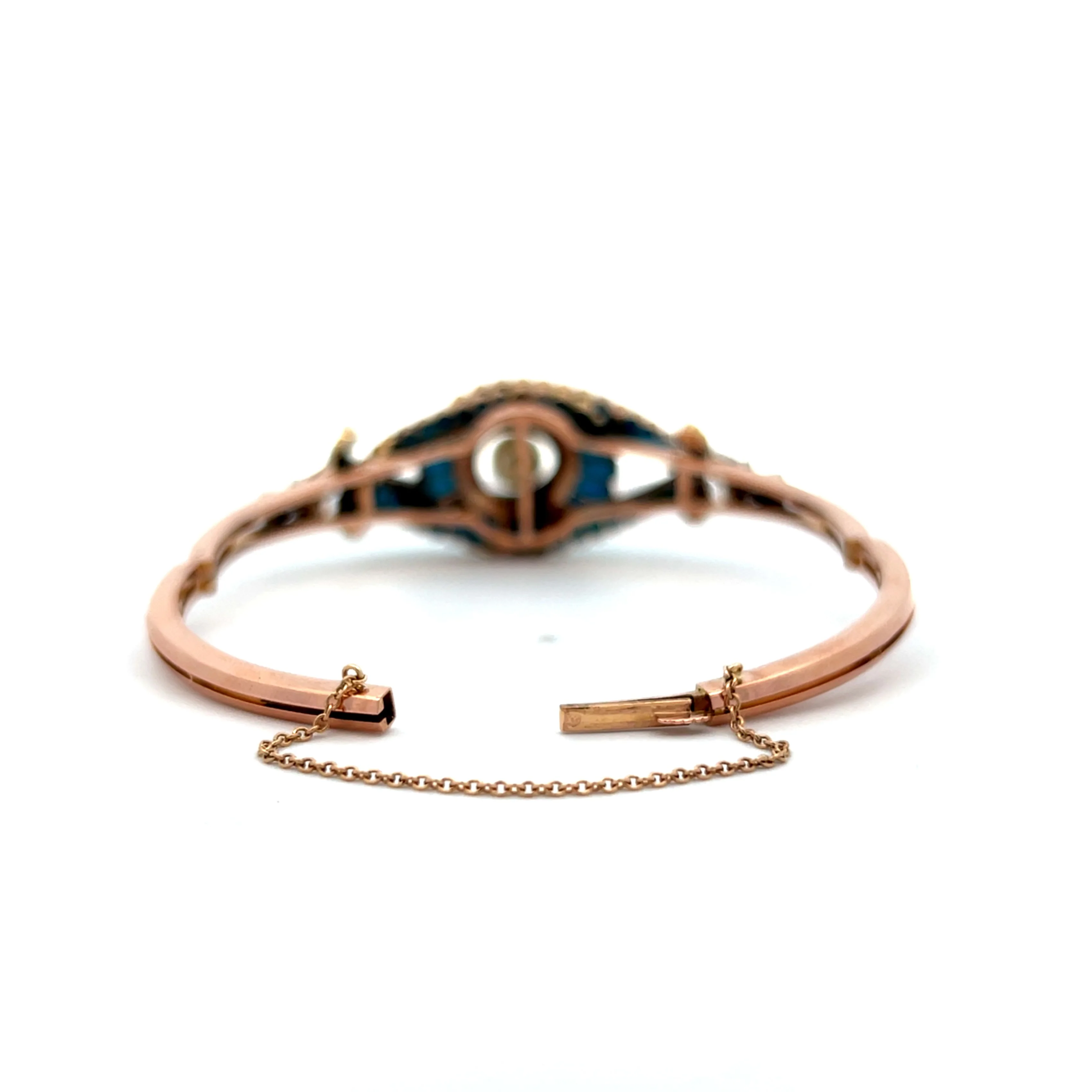 1.25 Victorian Diamond, Tuquoise & Pearl Bracelet in 18k - Image 5