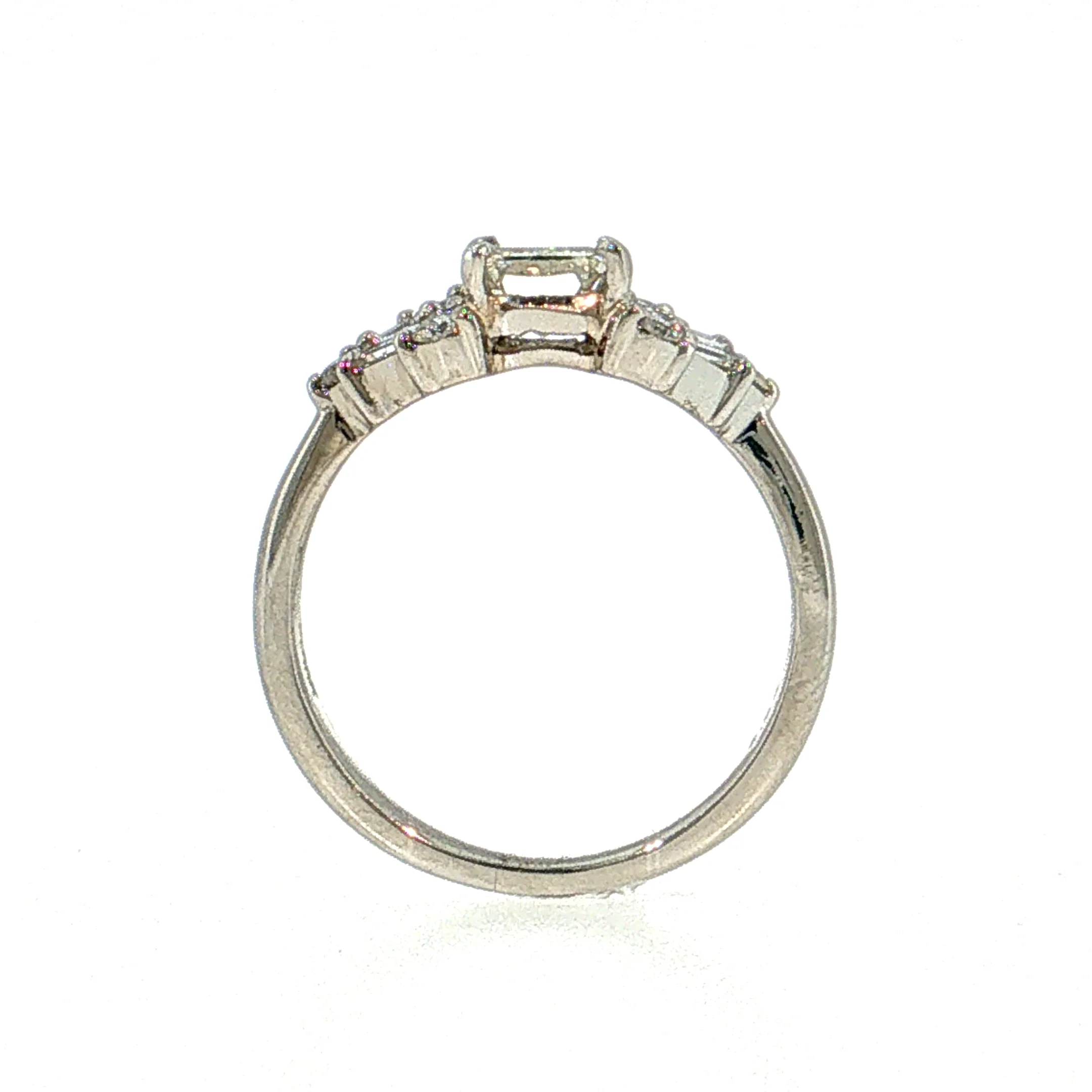 1.26 Emerald Cut Diamond Engagement Ring Platinum - Image 4