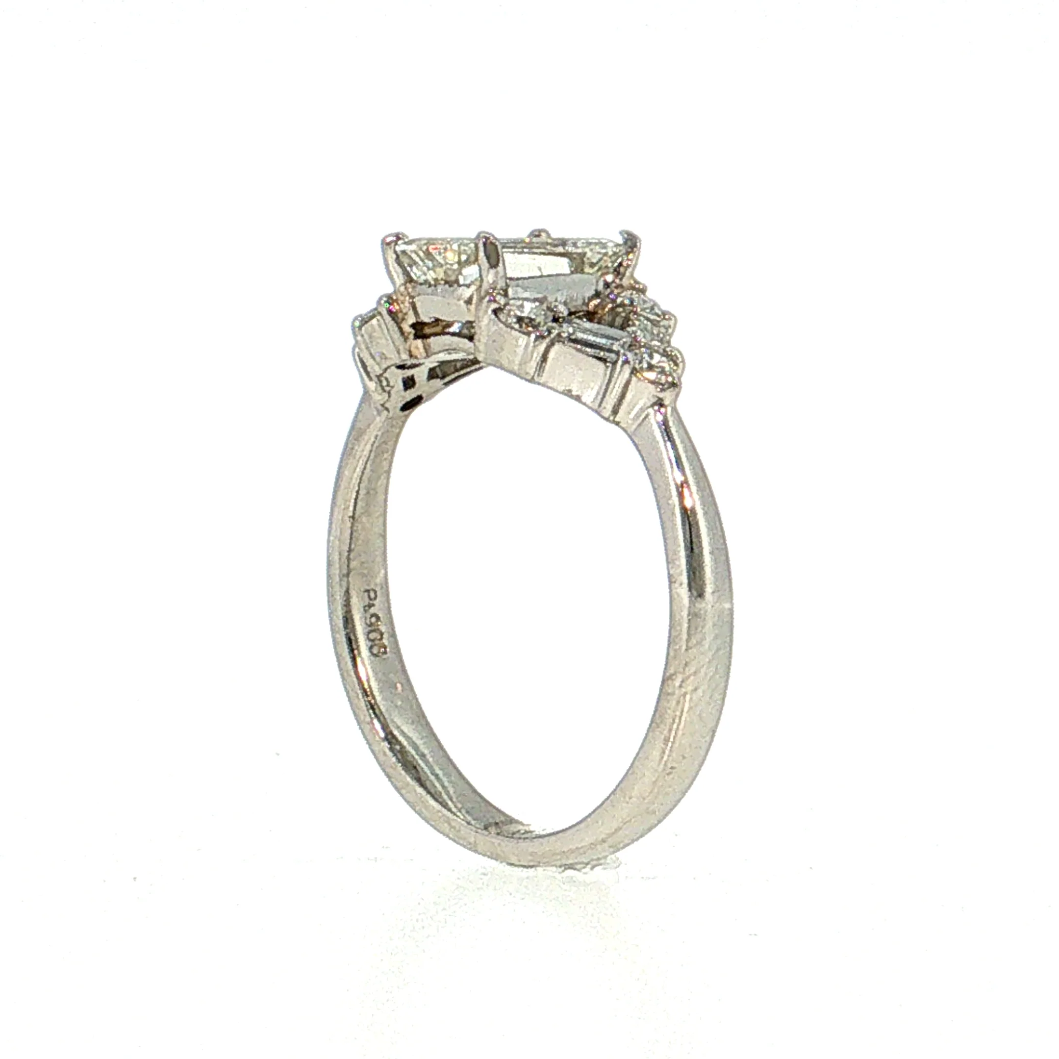 1.26 Emerald Cut Diamond Engagement Ring Platinum - Image 5
