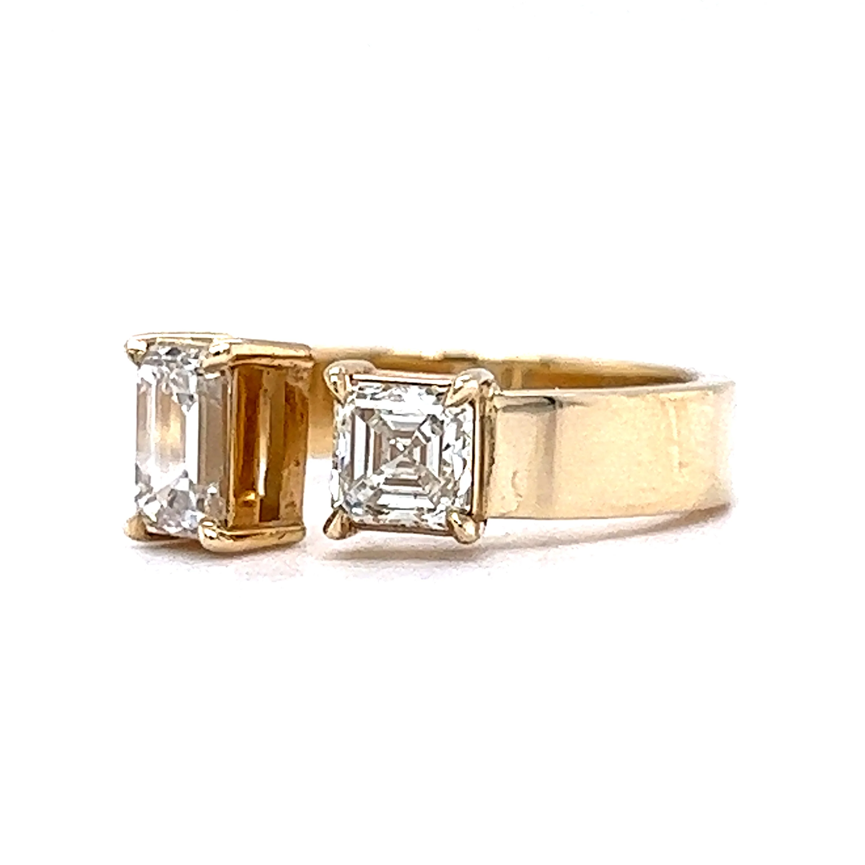 1.27 Diamond Open Stacking Ring in 14k Yellow Gold - Image 2