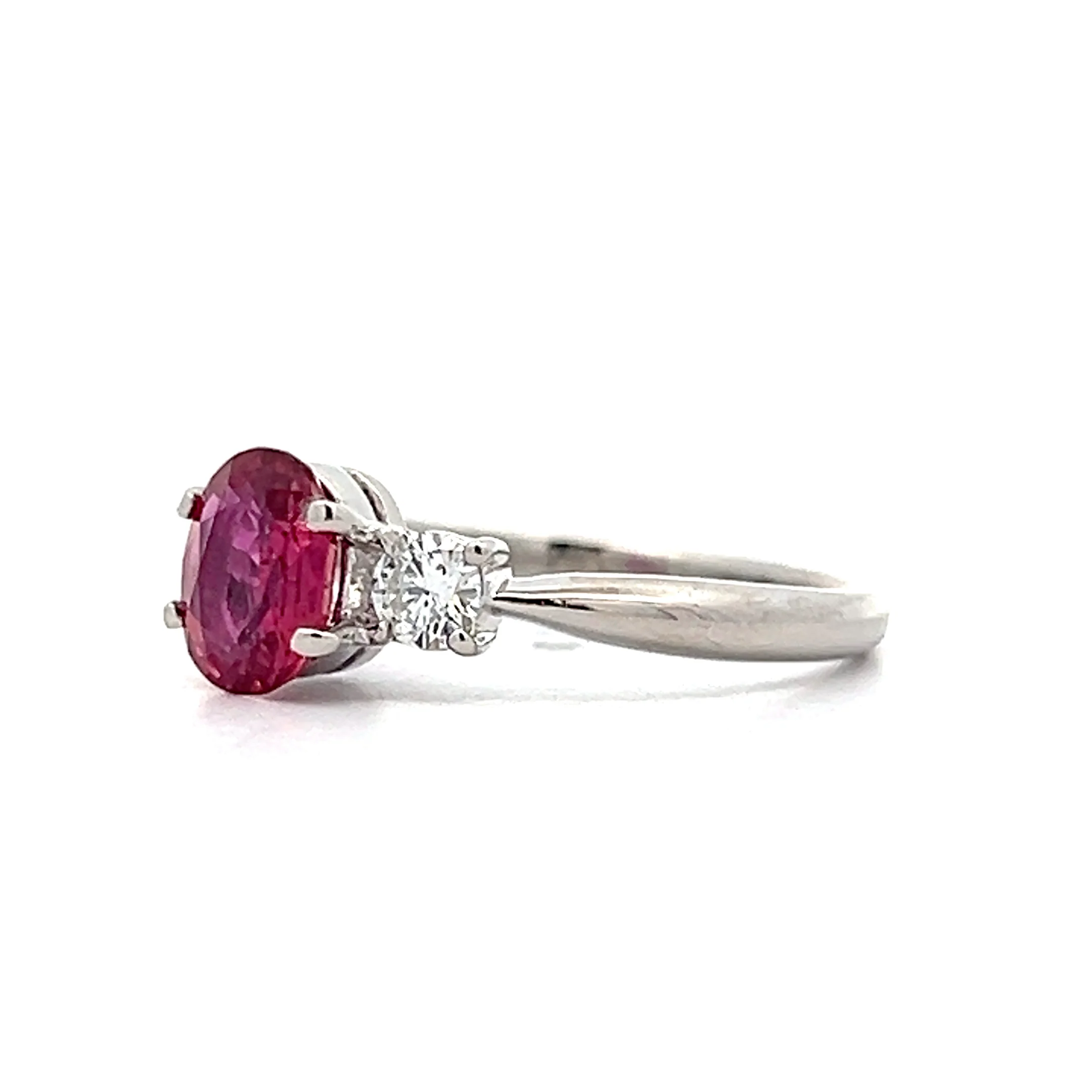 1.27 Oval Ruby Engagement Ring in Platinum - Image 2