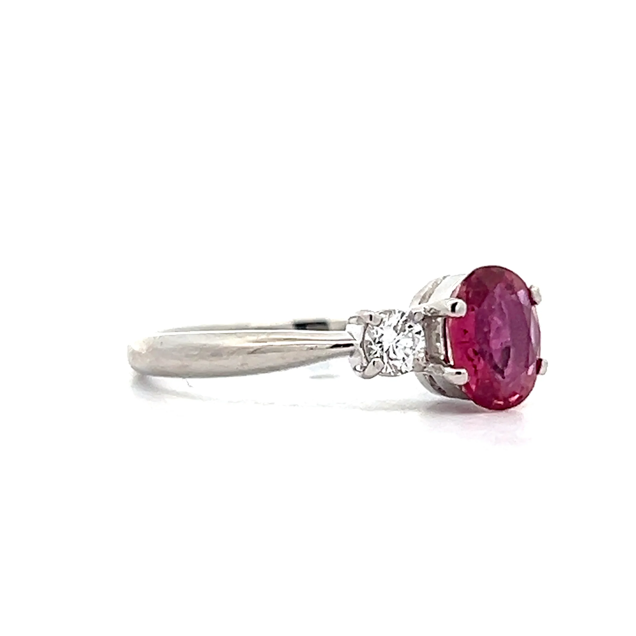 1.27 Oval Ruby Engagement Ring in Platinum - Image 3