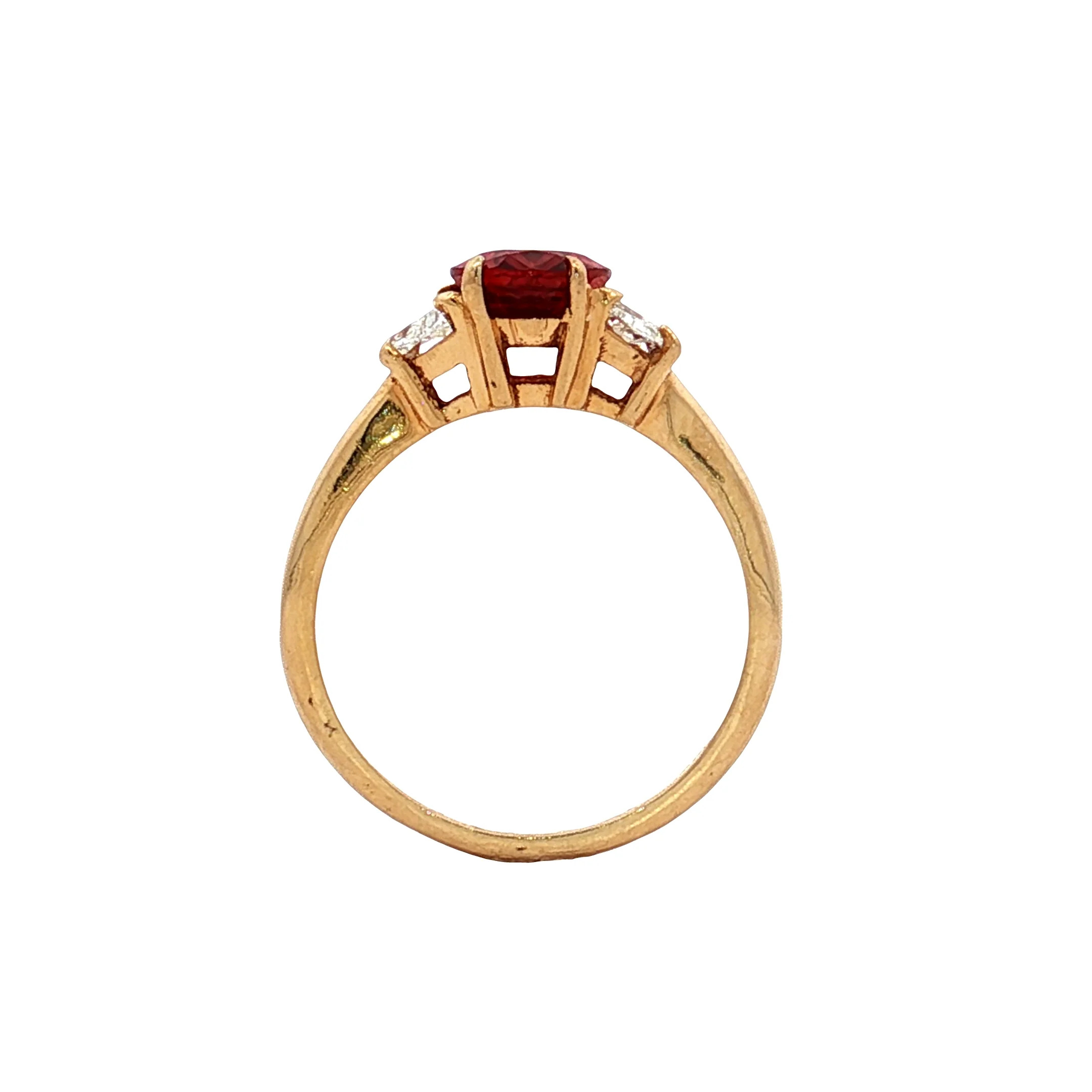 1.27 Spinel Three Stone Engagement Ring in 18k - Image 4