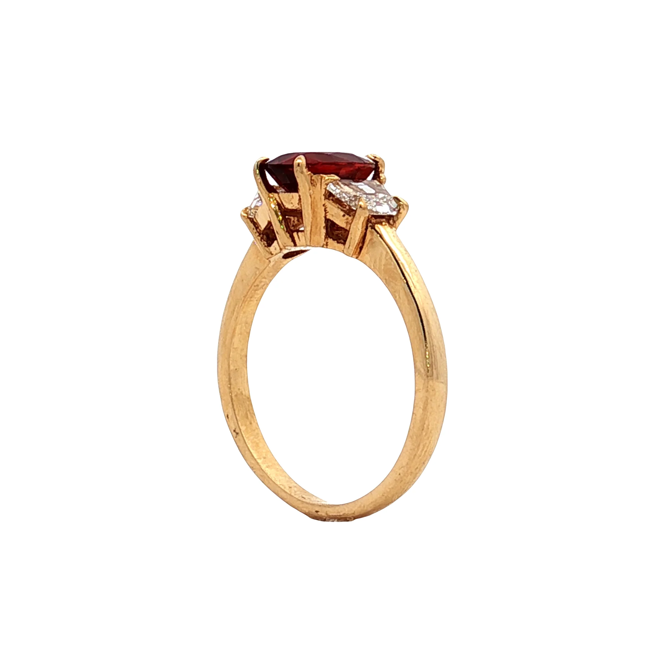 1.27 Spinel Three Stone Engagement Ring in 18k - Image 5