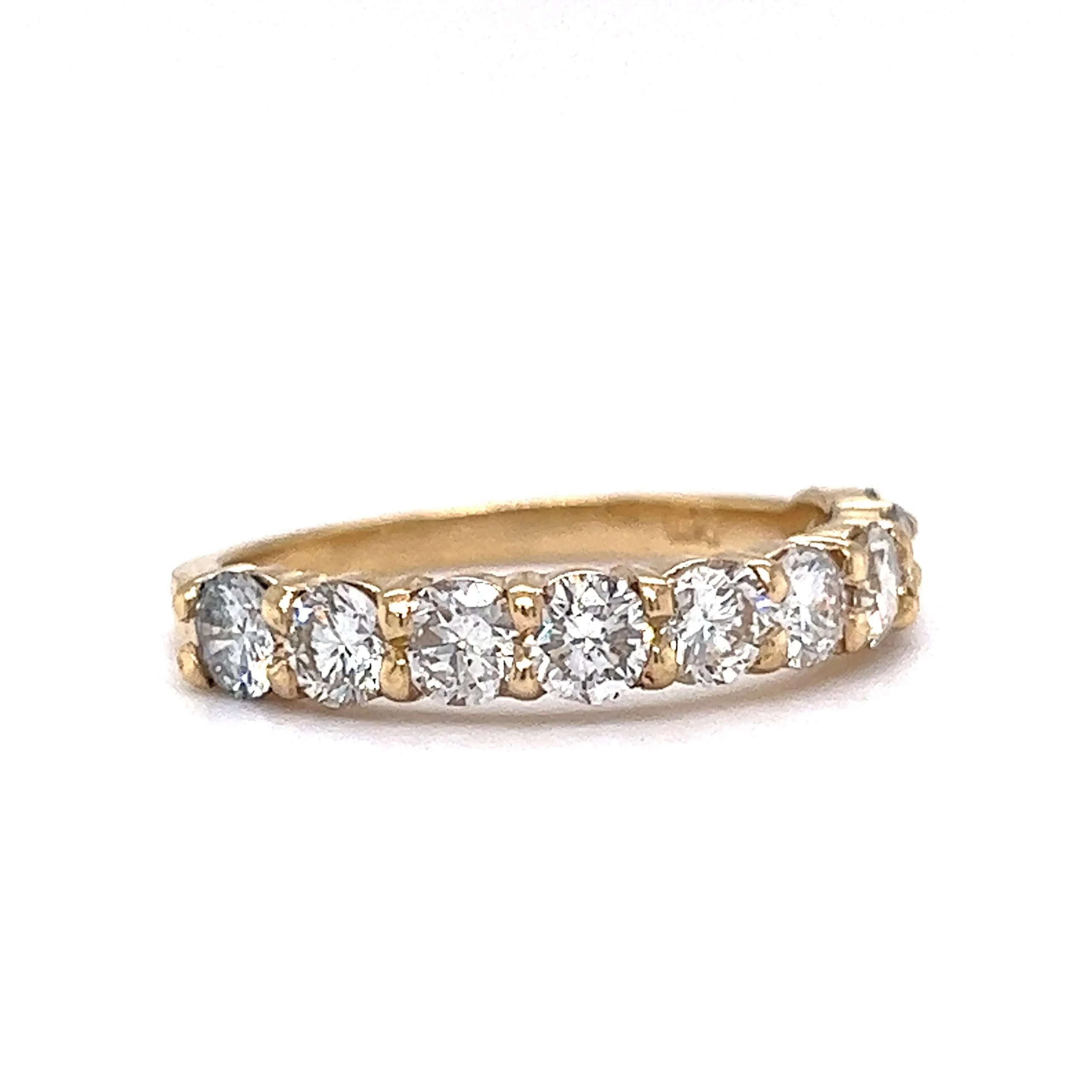 1.28 Carat Diamond Half Eternity Wedding Band in 14k Yellow Gold - Image 3