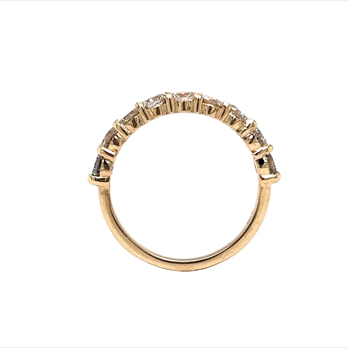 1.28 Carat Diamond Half Eternity Wedding Band in 14k Yellow Gold - Image 4