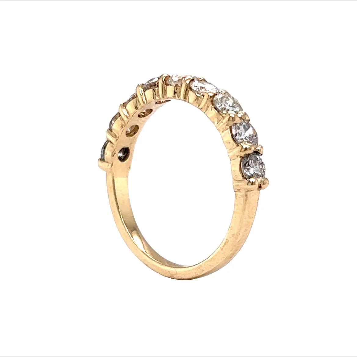 1.28 Carat Diamond Half Eternity Wedding Band in 14k Yellow Gold - Image 5