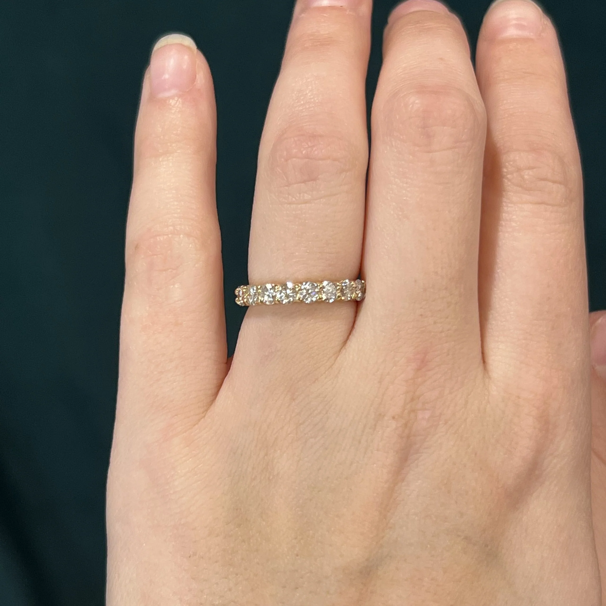 1.28 Carat Diamond Half Eternity Wedding Band in 14k Yellow Gold - Image 6